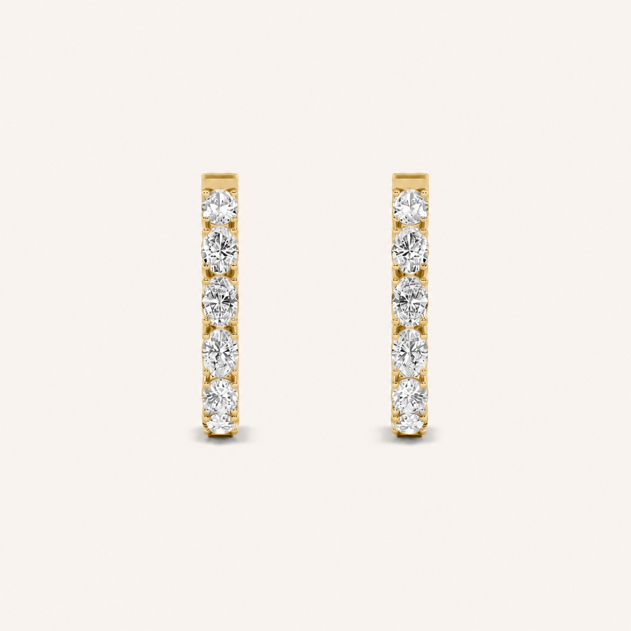 4CT Oval Cut Lab Grown Diamond Inside Out Hoop Earrings