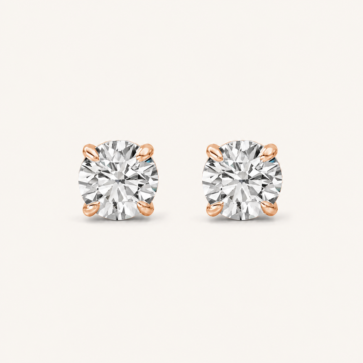 5CT Round Cut Lab Grown Diamond Classic Basket Set Stud Earrings