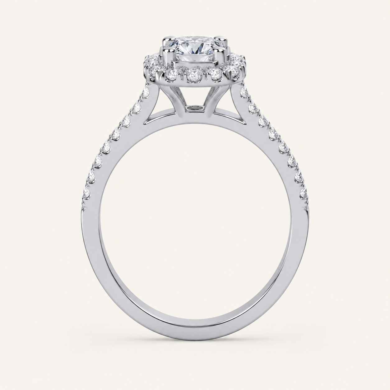 0.50 CT Round Cut Diamond Promise Halo Ring