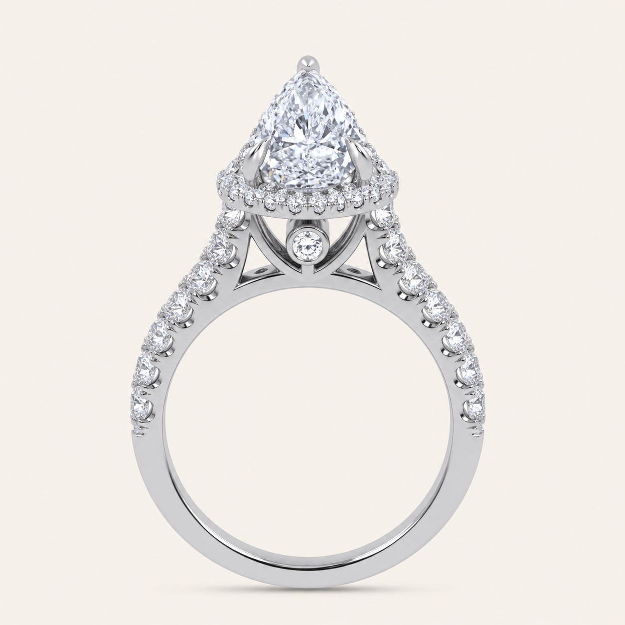 4.53 CT Pear Cut Certified Lab Grown Diamond Bridal Set