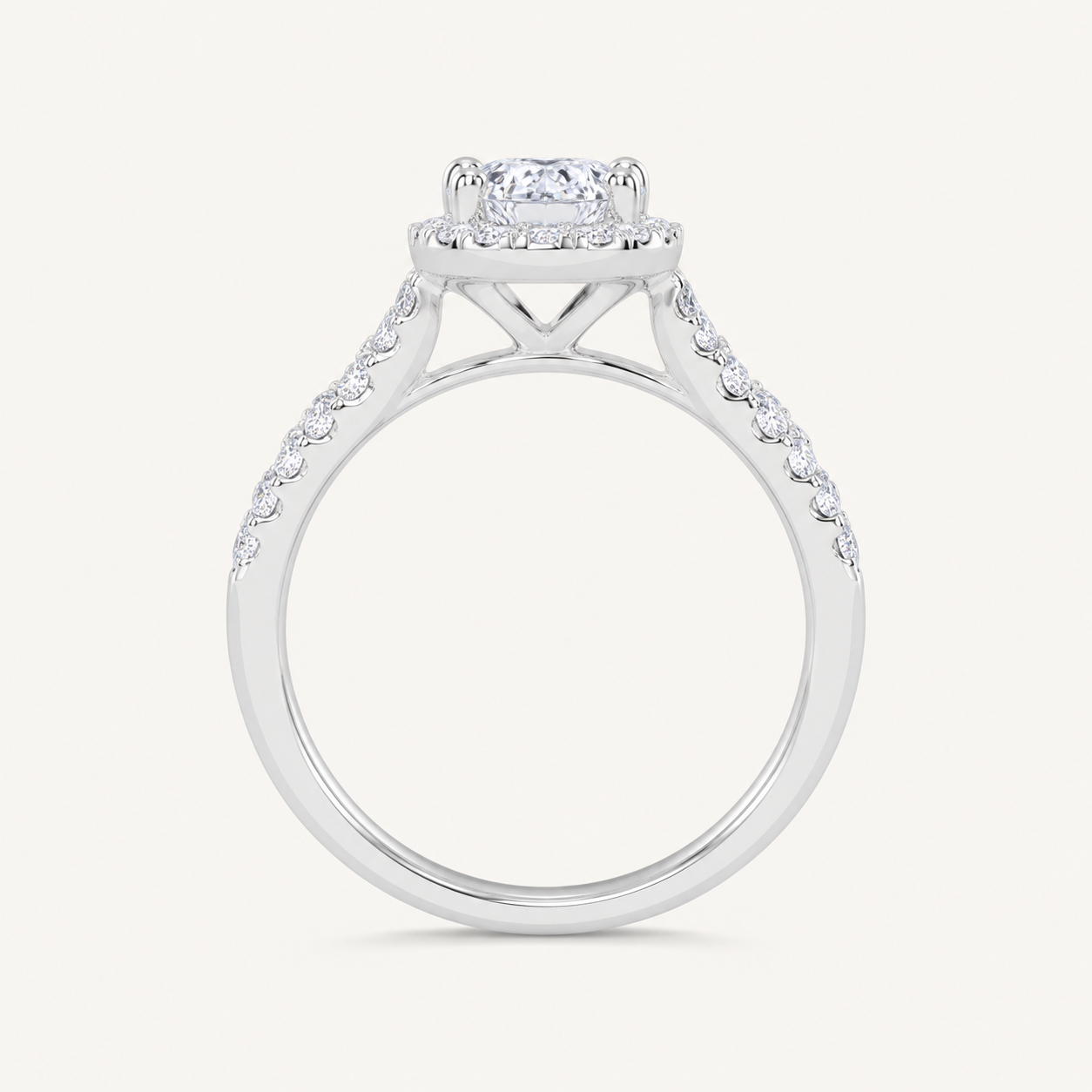 0.51CT Pear Cut Lab Grown Diamond Promise Halo Ring