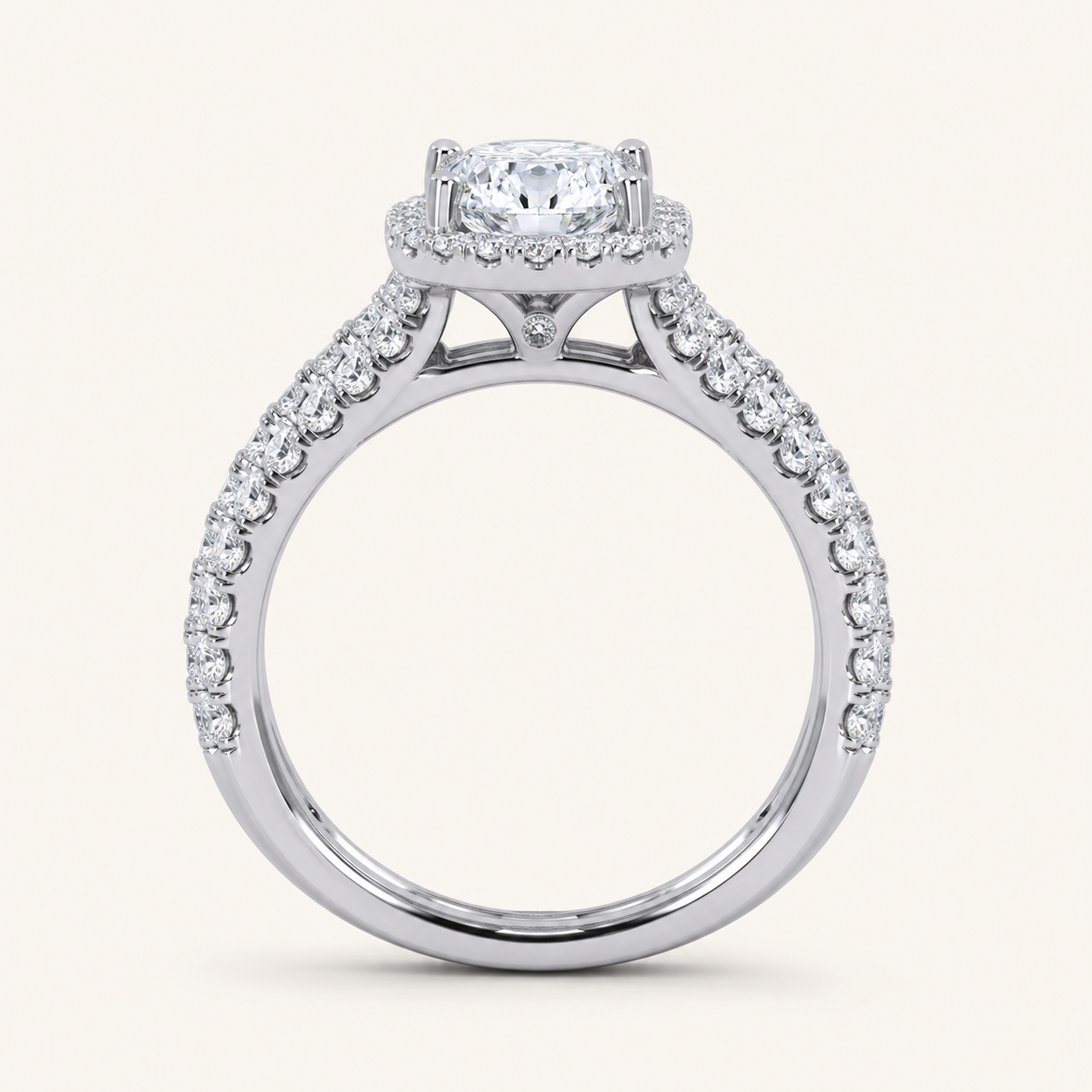 2.54CT Oval Cut Certified Lab Grown Diamond Halo Bridal Set