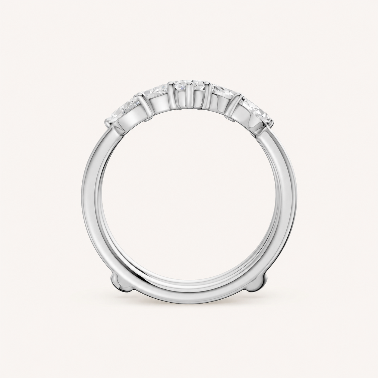 1CT Round & Marquise Cut Certified Lab Grown Diamond Ring Guard