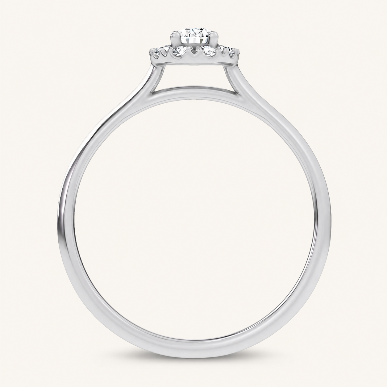0.33CT Oval Cut Certified Lab Grown Diamond Promise Halo Ring