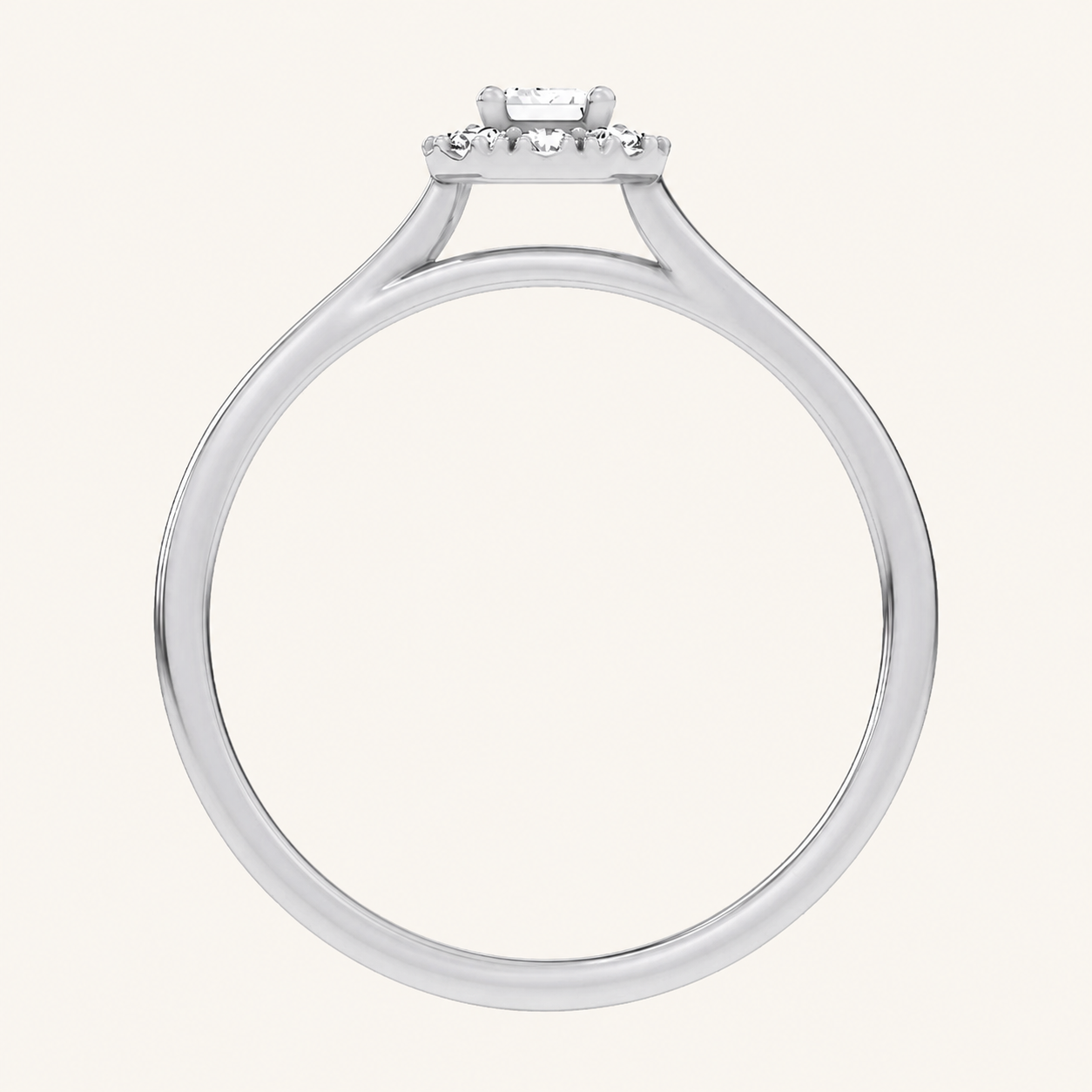0.33CT Emerald Cut Certified Lab Grown Diamond Halo Ring