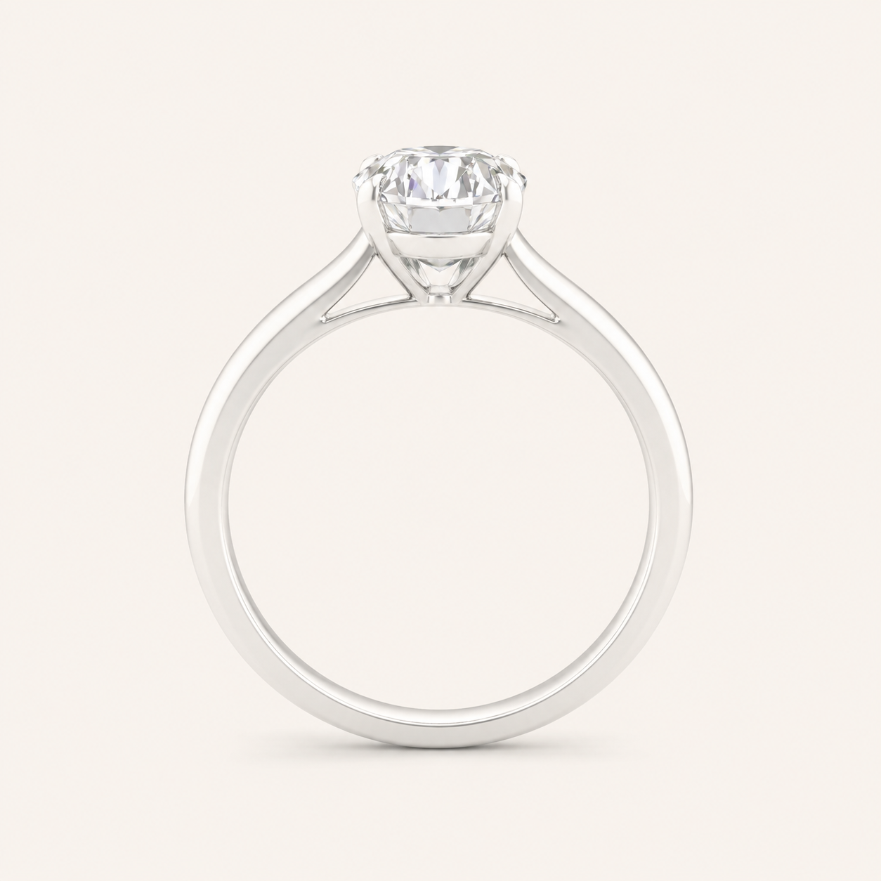 2CT Oval Cut Lab Grown Diamond Solitaire Ring