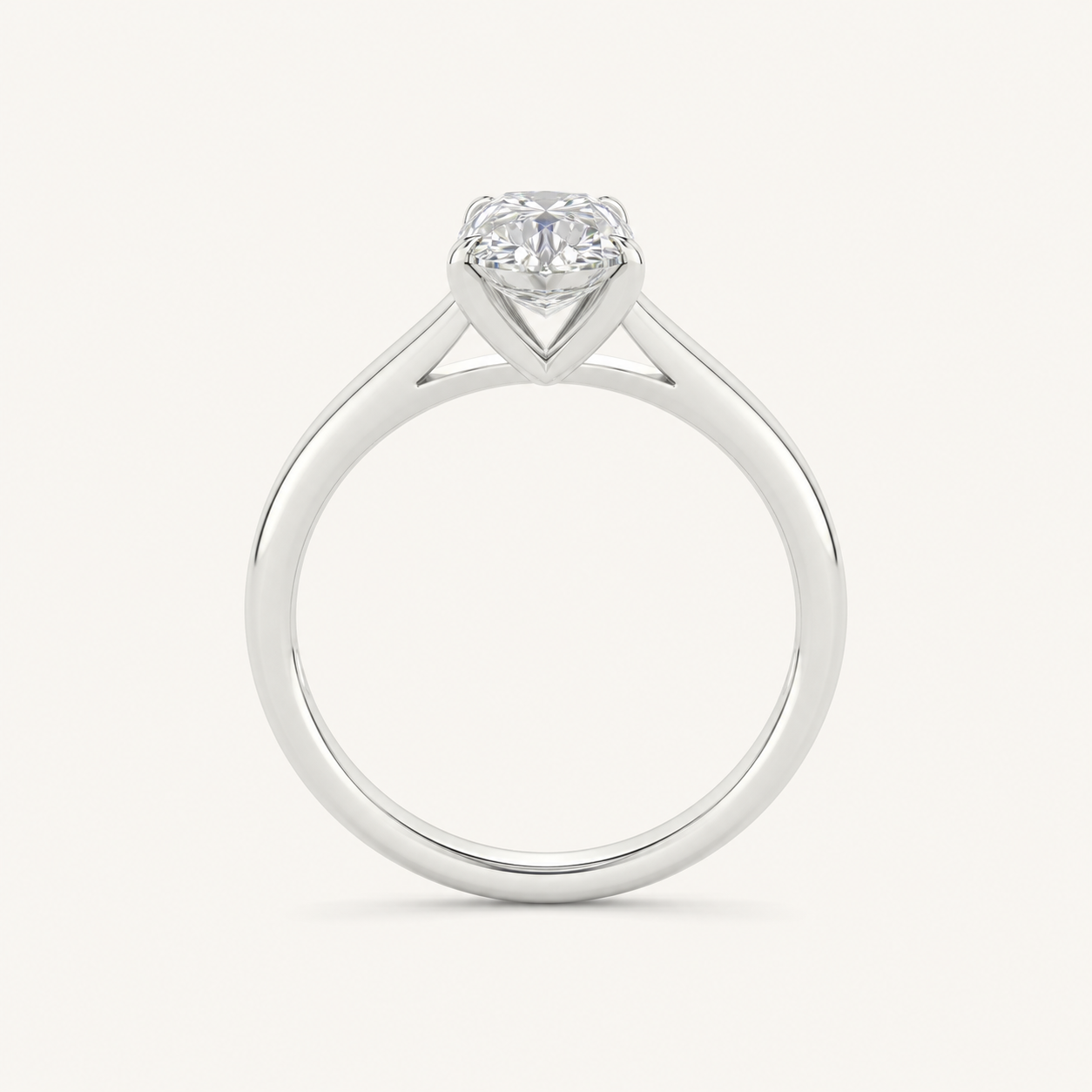 2CT Pear Cut Lab Grown Diamond Solitaire Ring