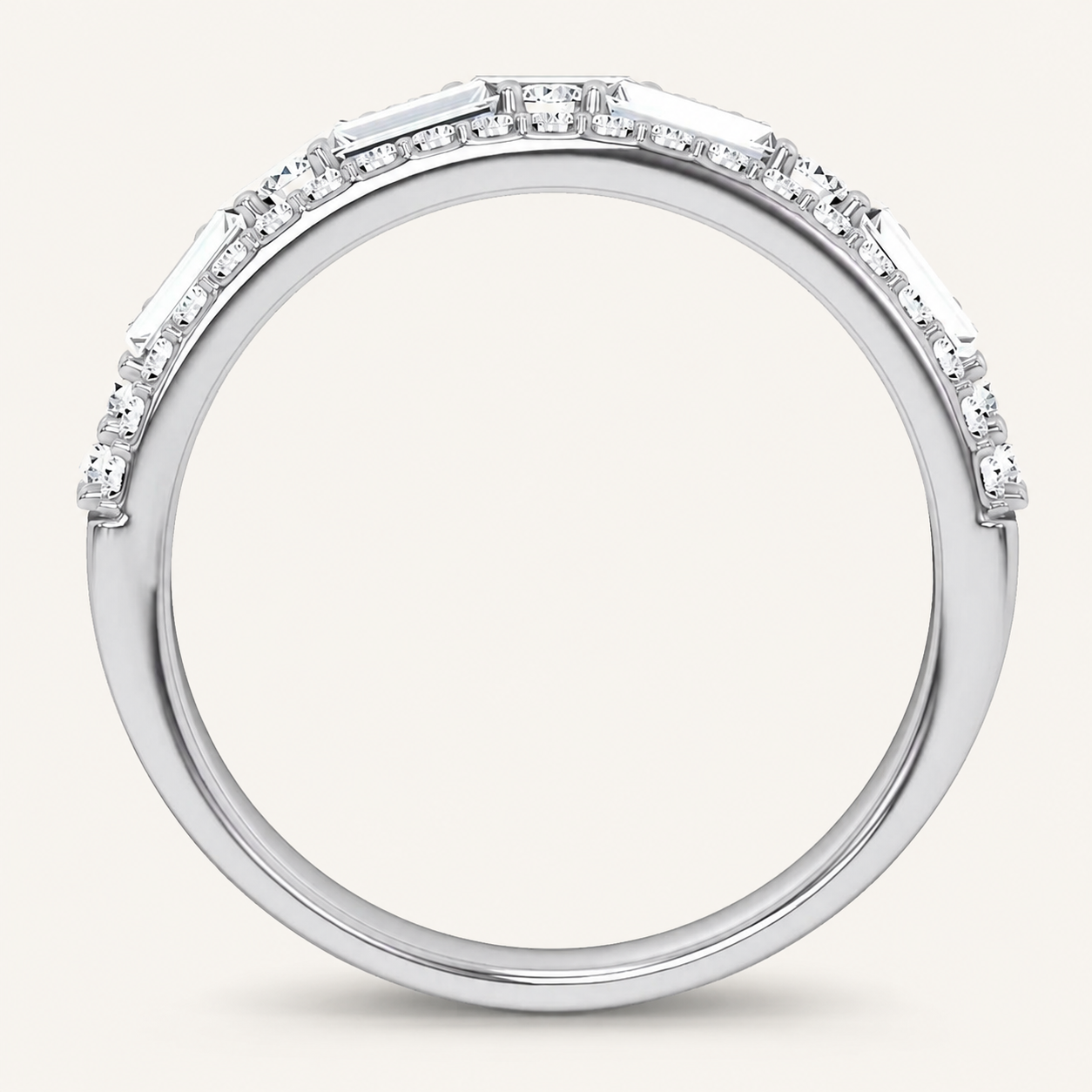 1.25CT Round Cut Certified Lab Grown Diamond Band
