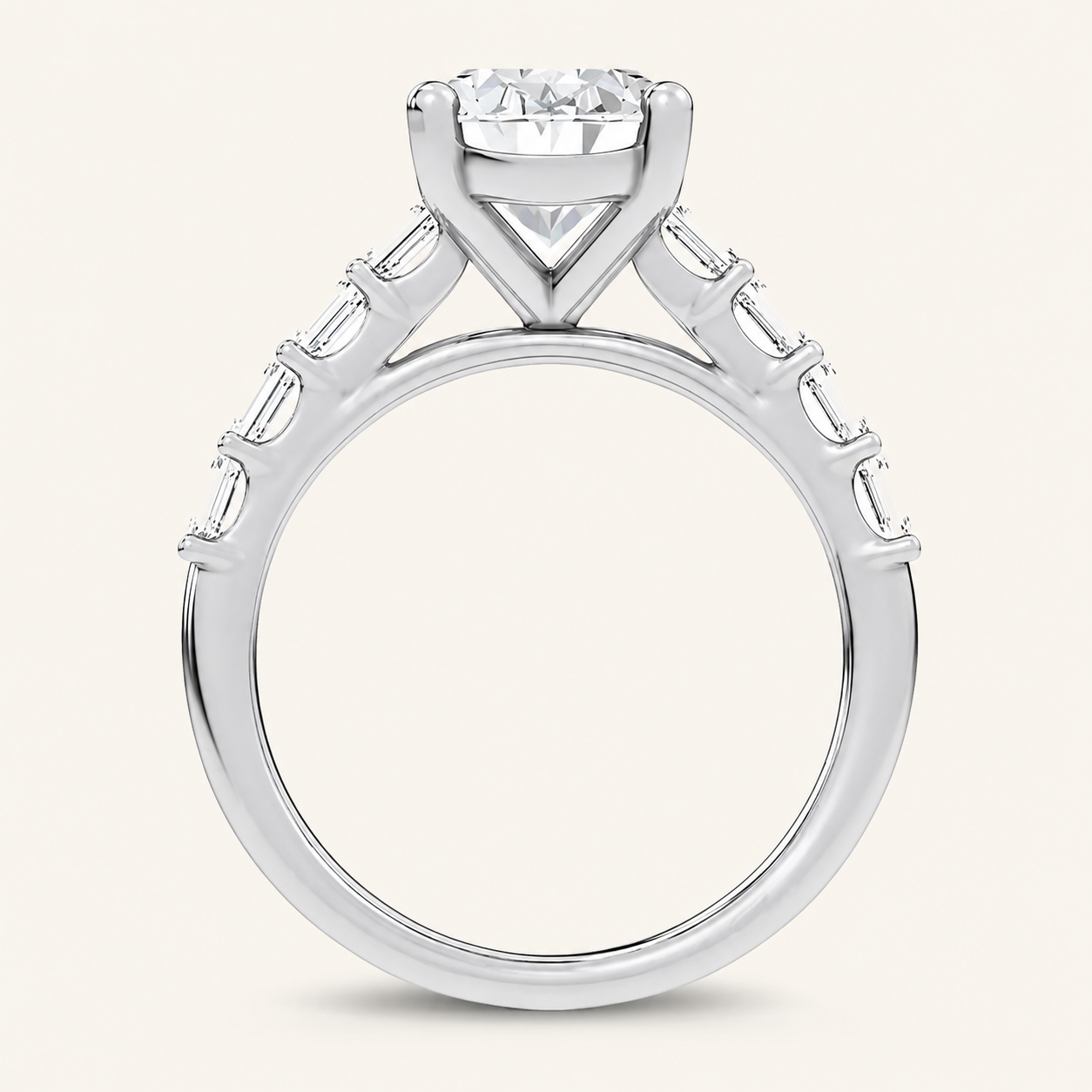 3.6CT Oval Cut Certified Lab Grown Diamond Solitaire Engagement Ring