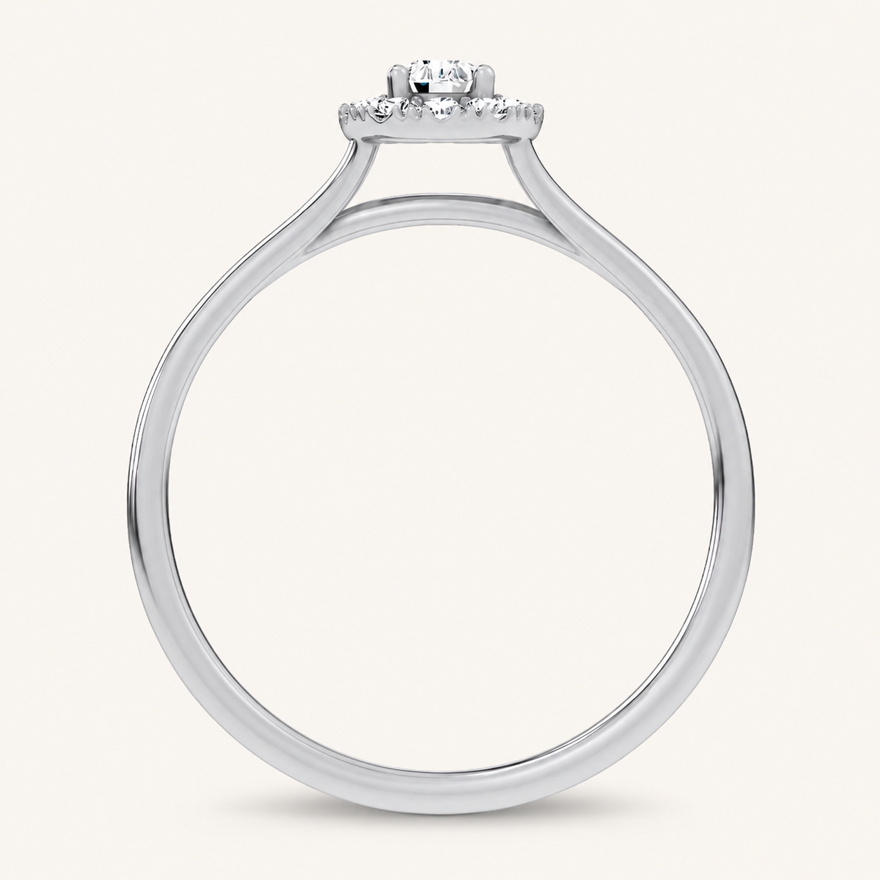 0.33CT Pear Cut Certified Lab Grown Diamond Halo Ring