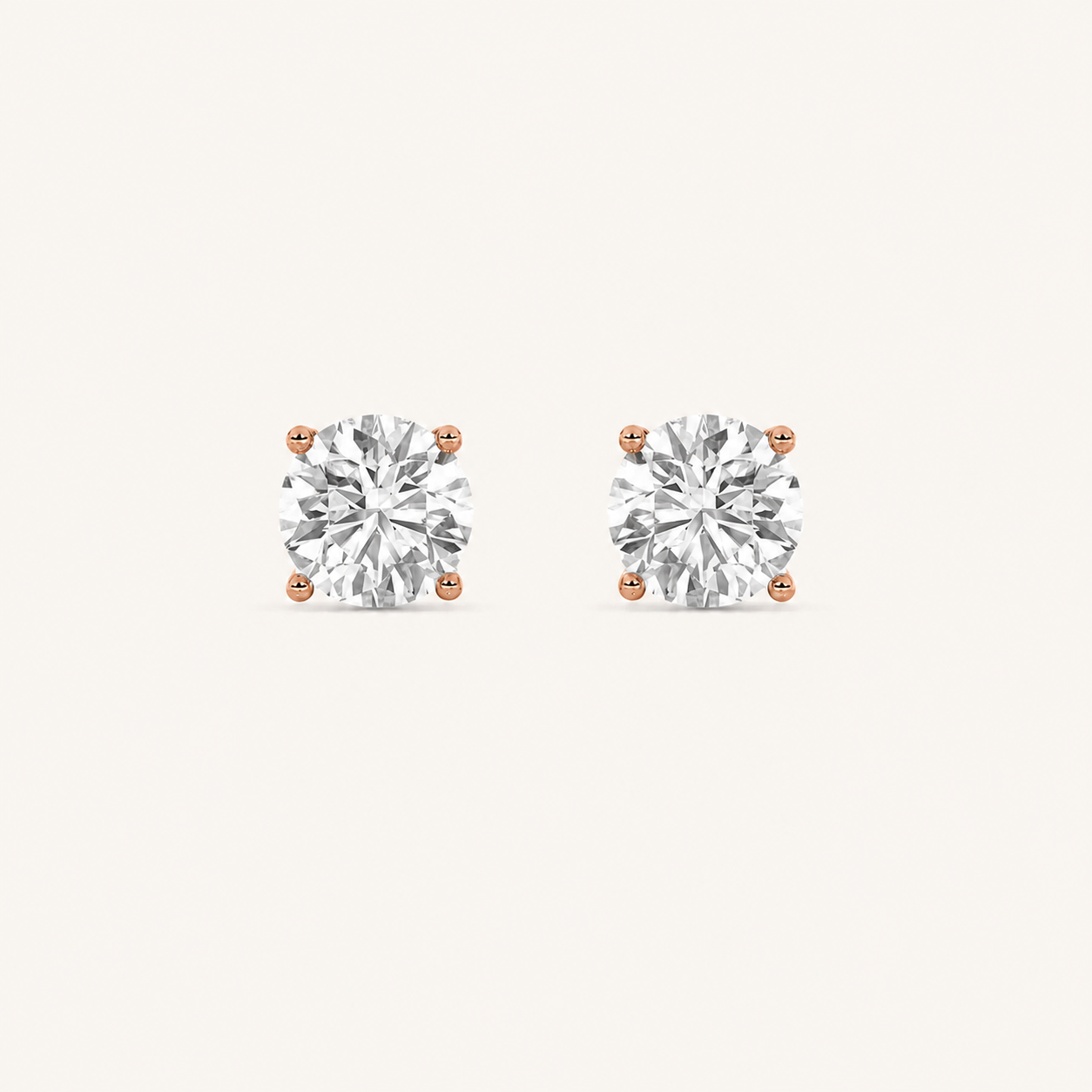 0.25CT Round Cut Diamond Stud Earrings