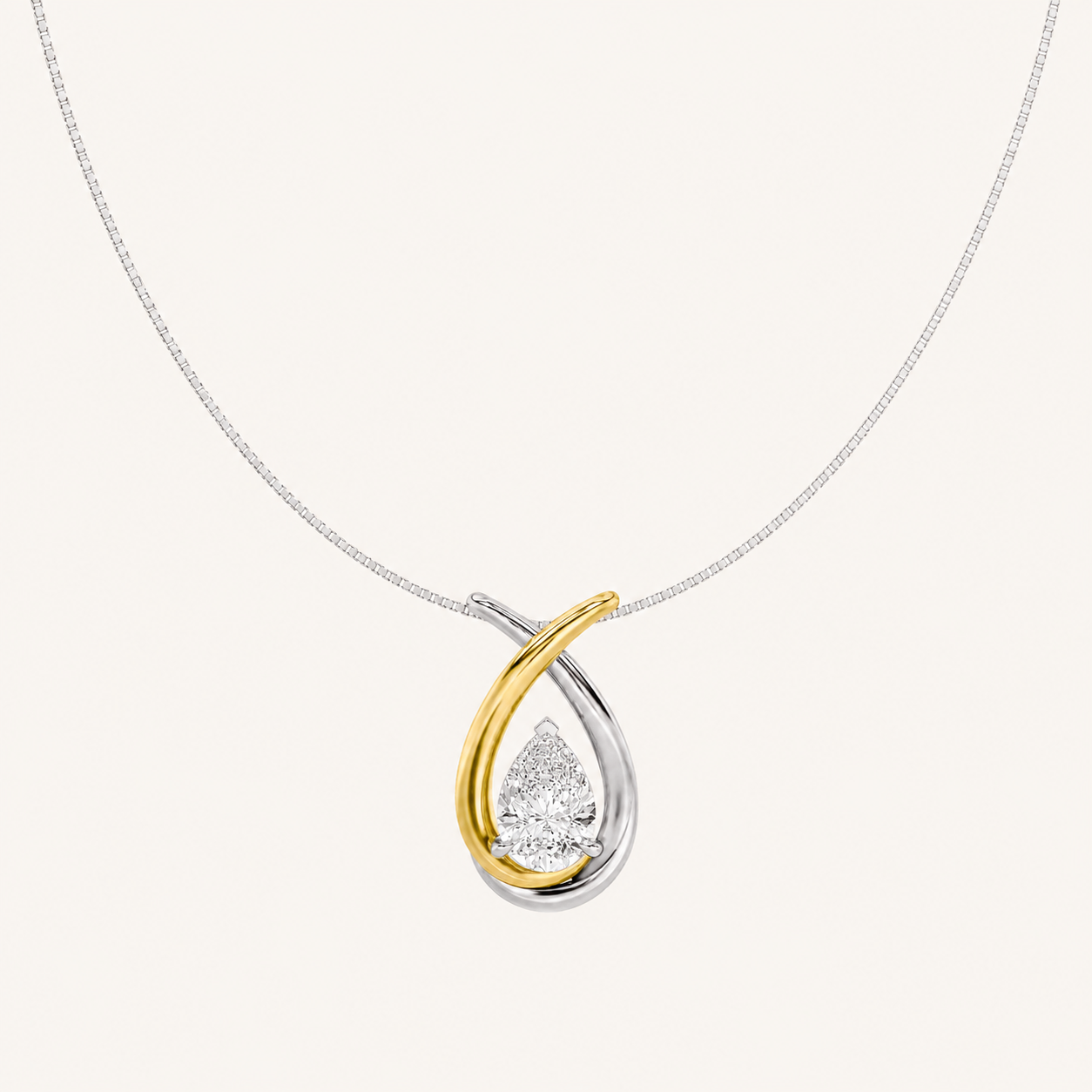 1.50 CT Pear Cut Lab Grown Diamond Fancy Pendant