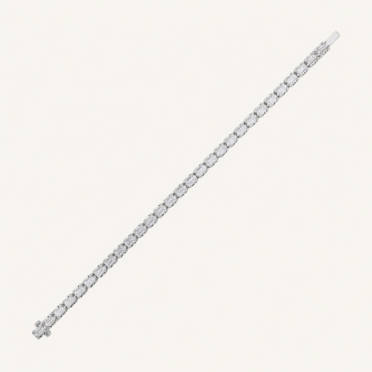 10CT Emerald Cut Lab Grown Diamond Tennis Bracelet