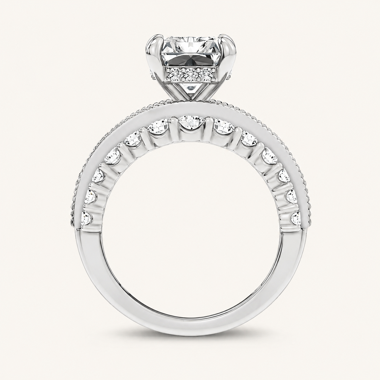 5.72CT Princess Cut Certified Lab Grown Diamond Cluster Ring