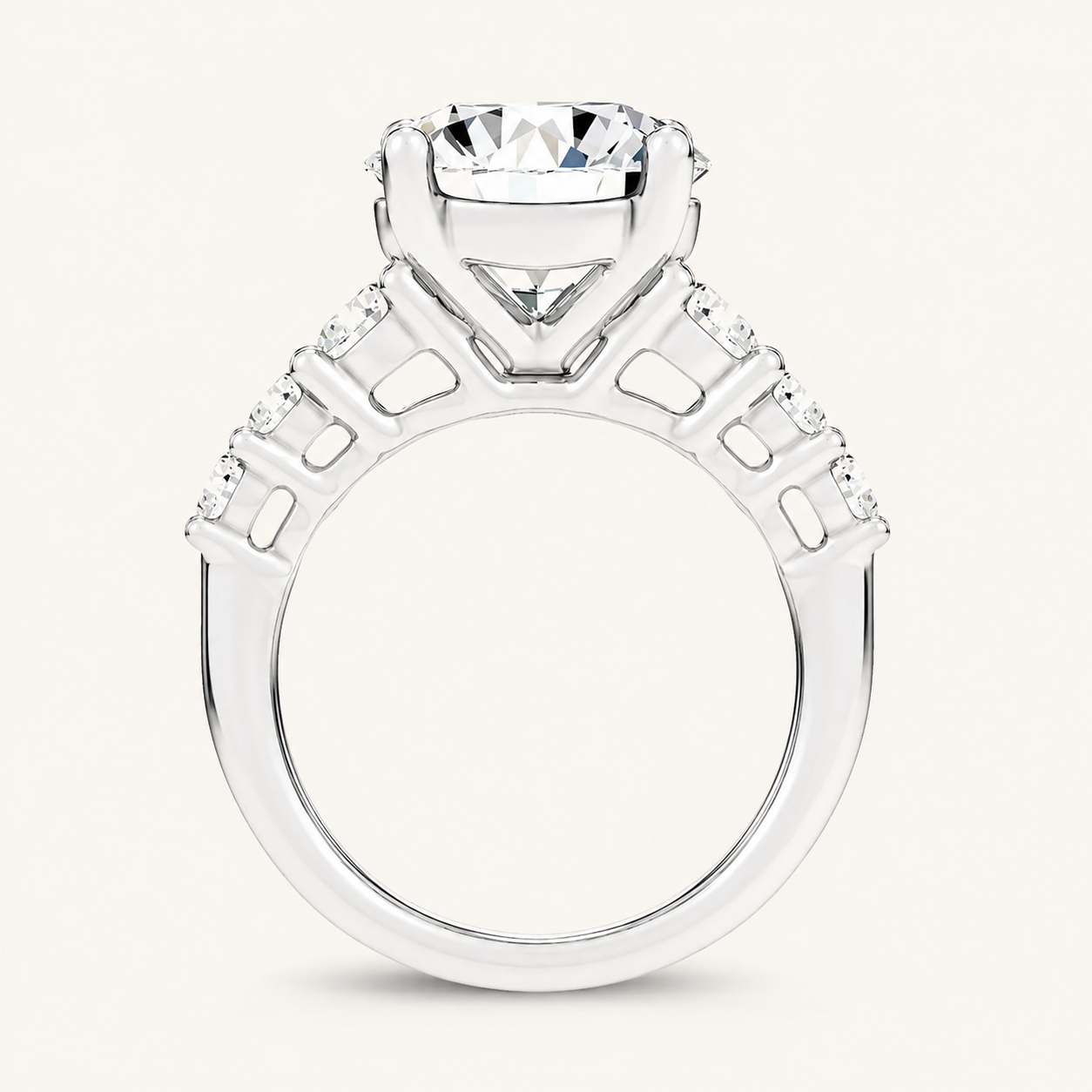 6CT Round Cut Certified Lab Grown Diamond Cluster Ring