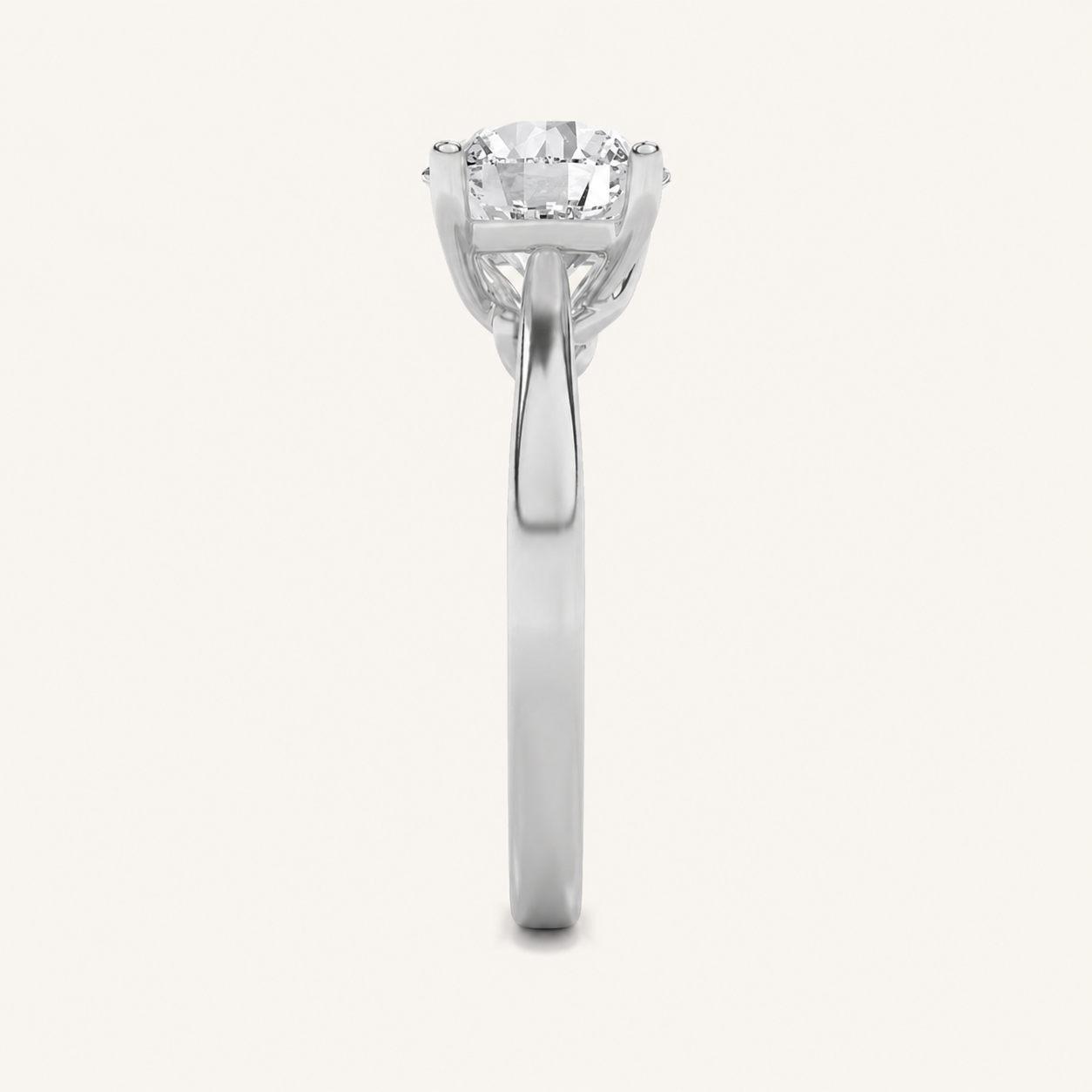3.00 CT Round Cut Lab Grown Diamond Twisted Basket Cathedral Shank Solitaire Ring