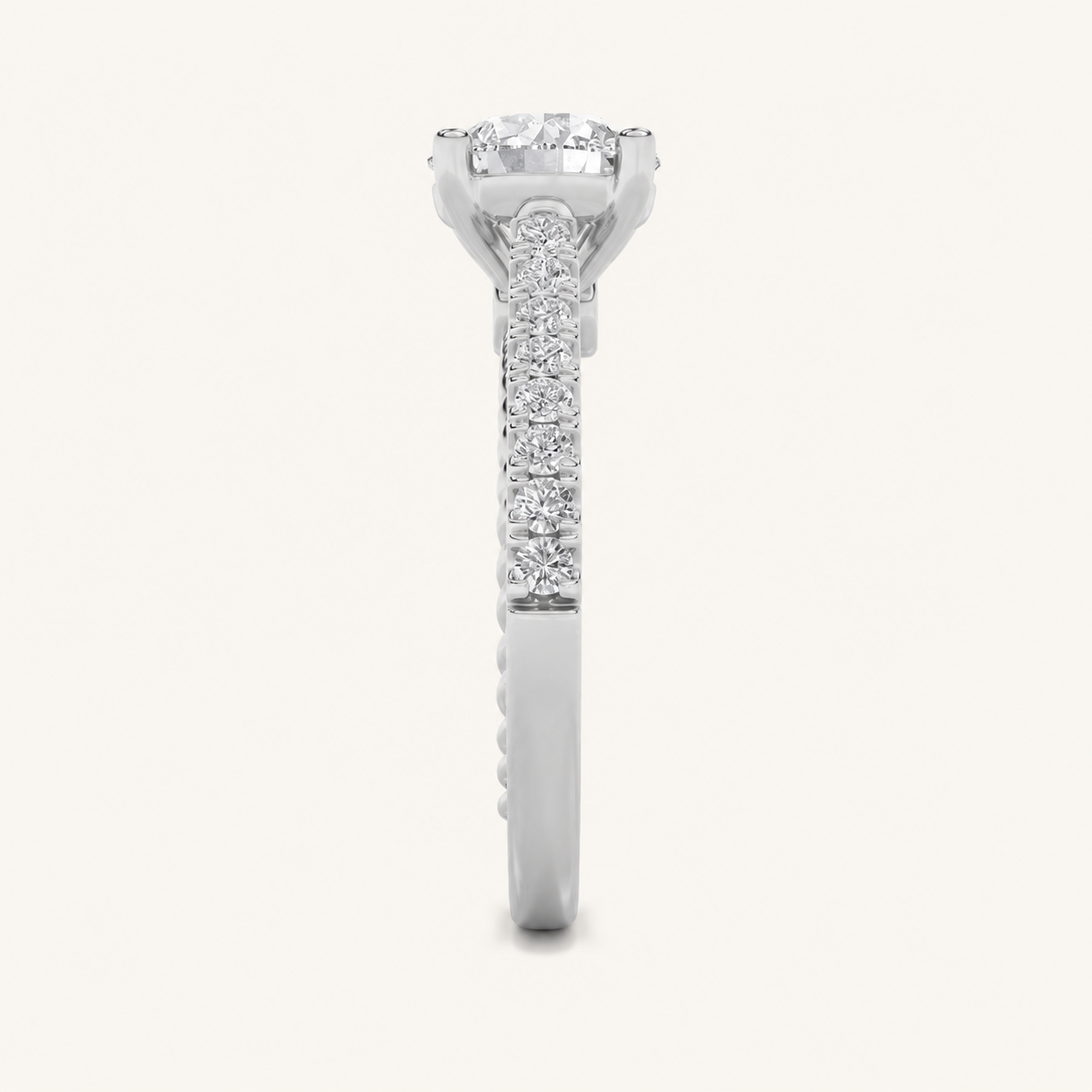 2.00 CT Round Cut Lab Grown Diamond Two Tone Accented Rope Design Engagement Ring