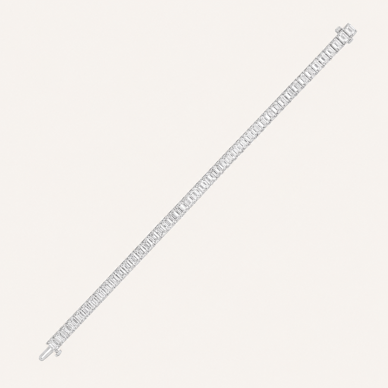 16.75CT Emerald Cut Lab Grown Diamond Tennis Bracelet