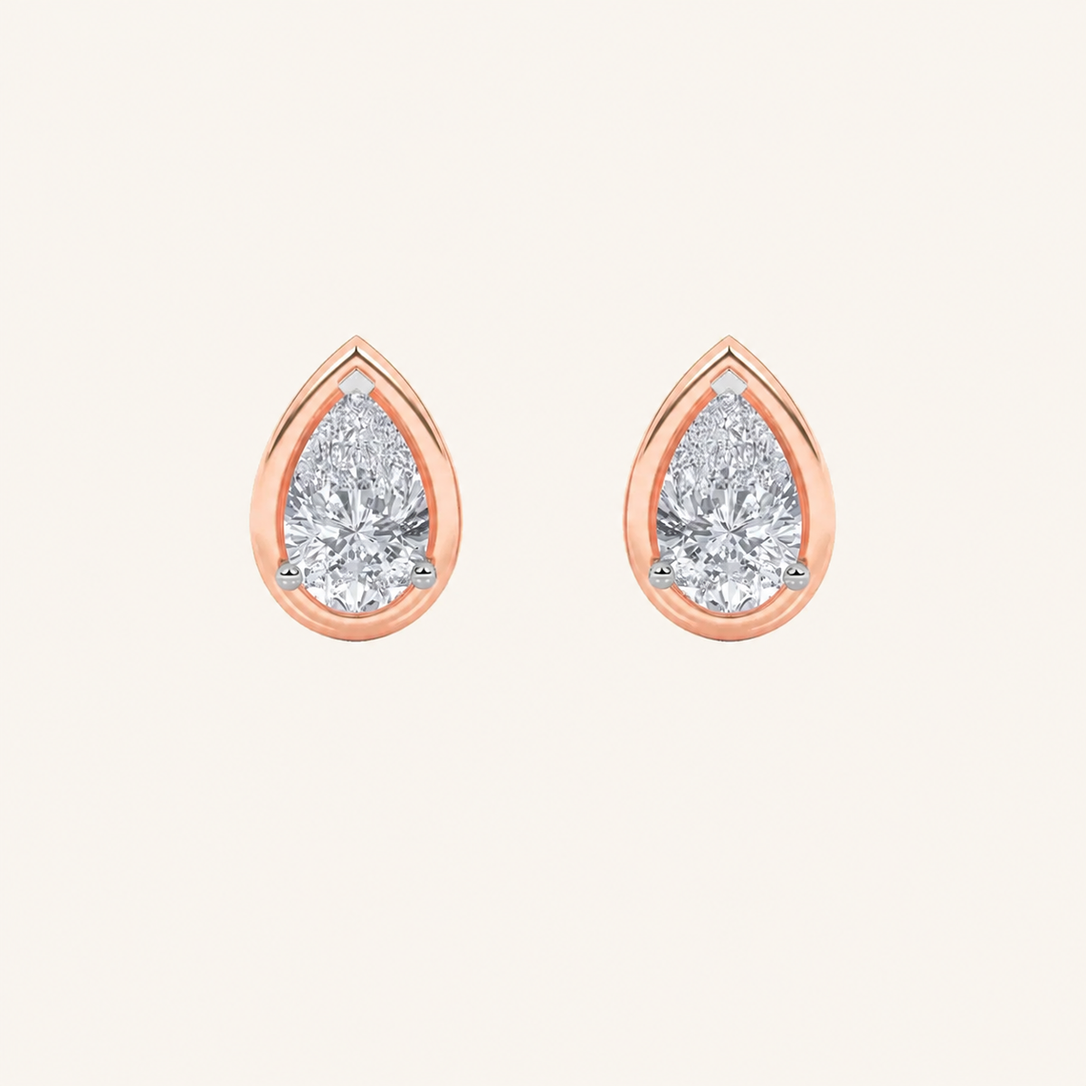 2CT Pear Cut Lab Grown Diamond Stud Earrings