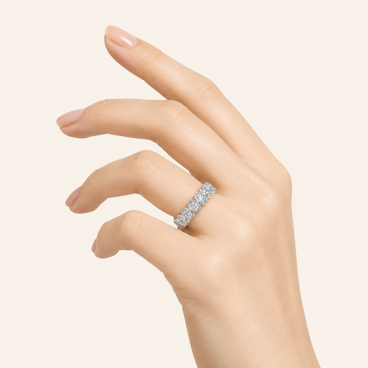 2.75CT Oval Cut Lab Grown Diamond Eternity Band Ring