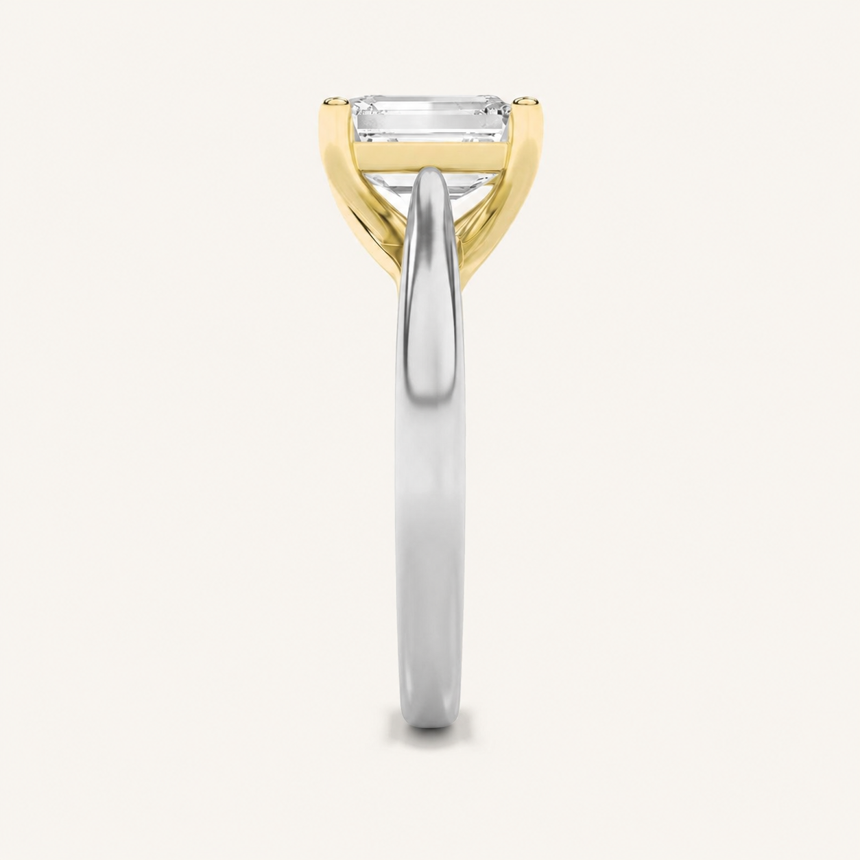 3CT Emerald Cut Lab Grown Diamond Engagement Ring