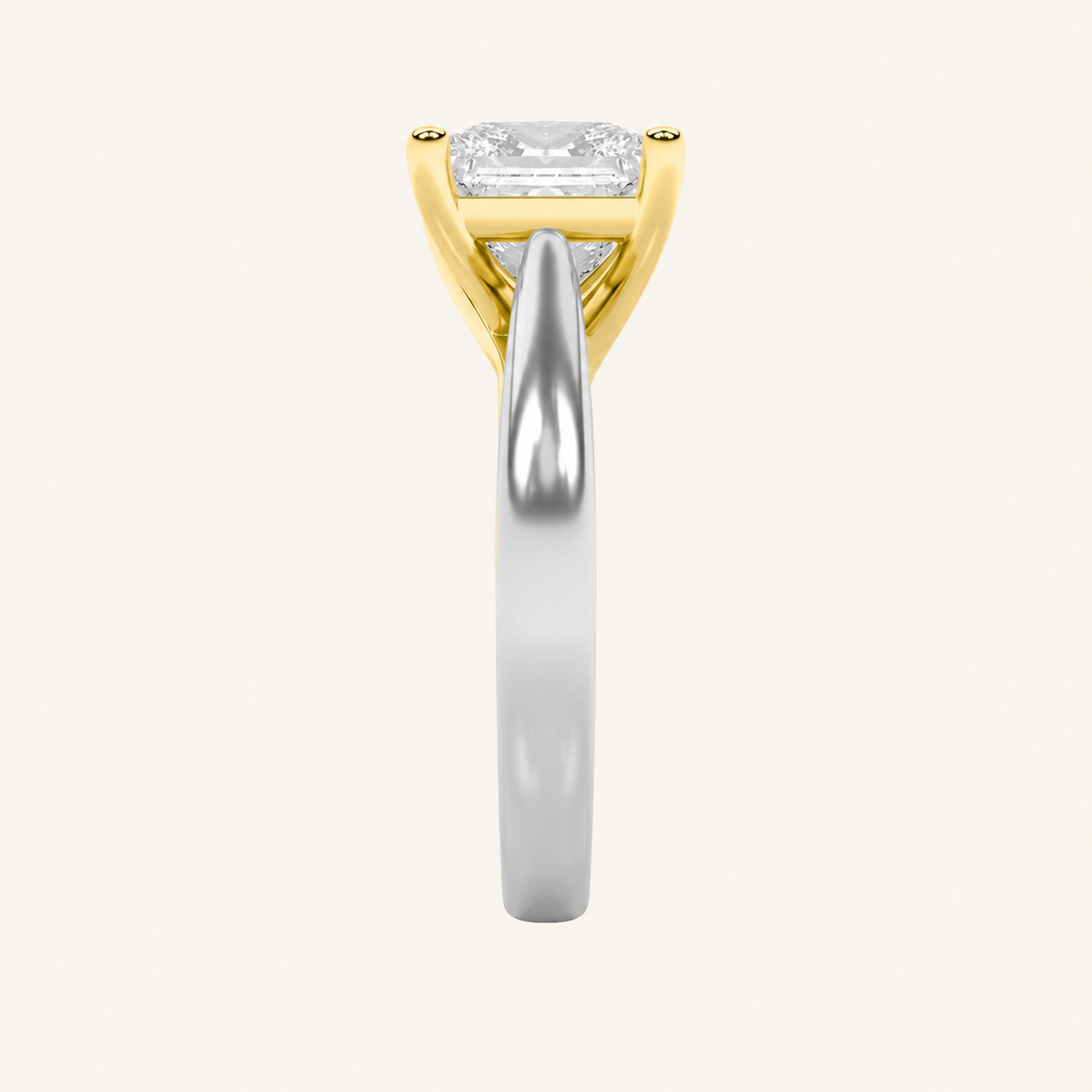 3CT Princess Cut Lab Grown Diamond Solitaire Ring