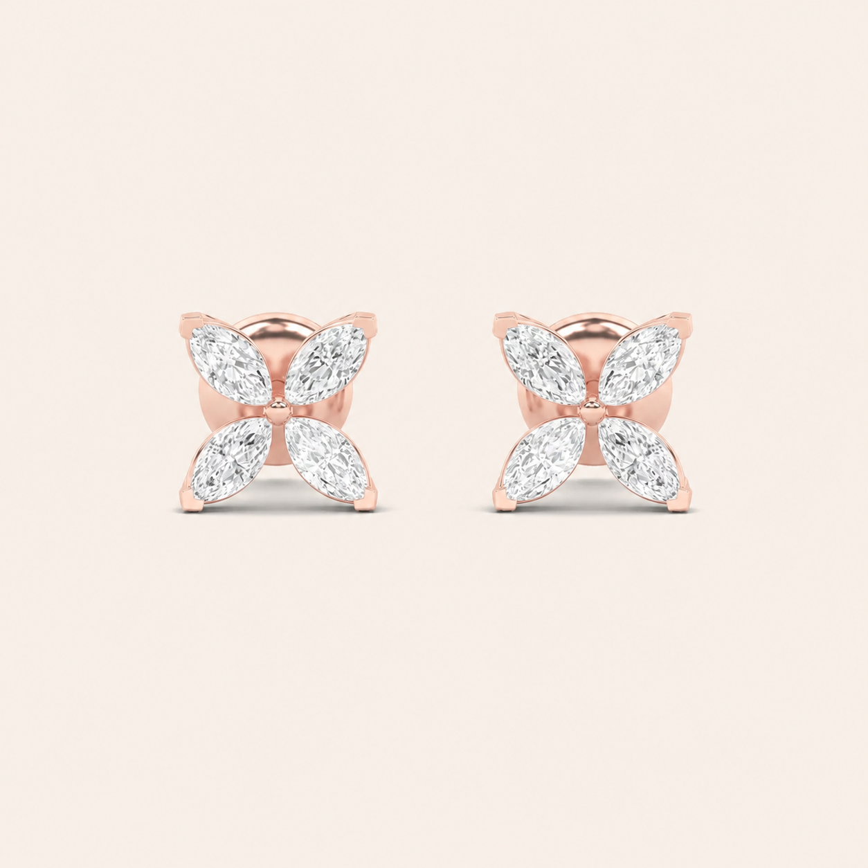 1.5CT Marquise Cut Lab Grown Diamond Flower Earrings