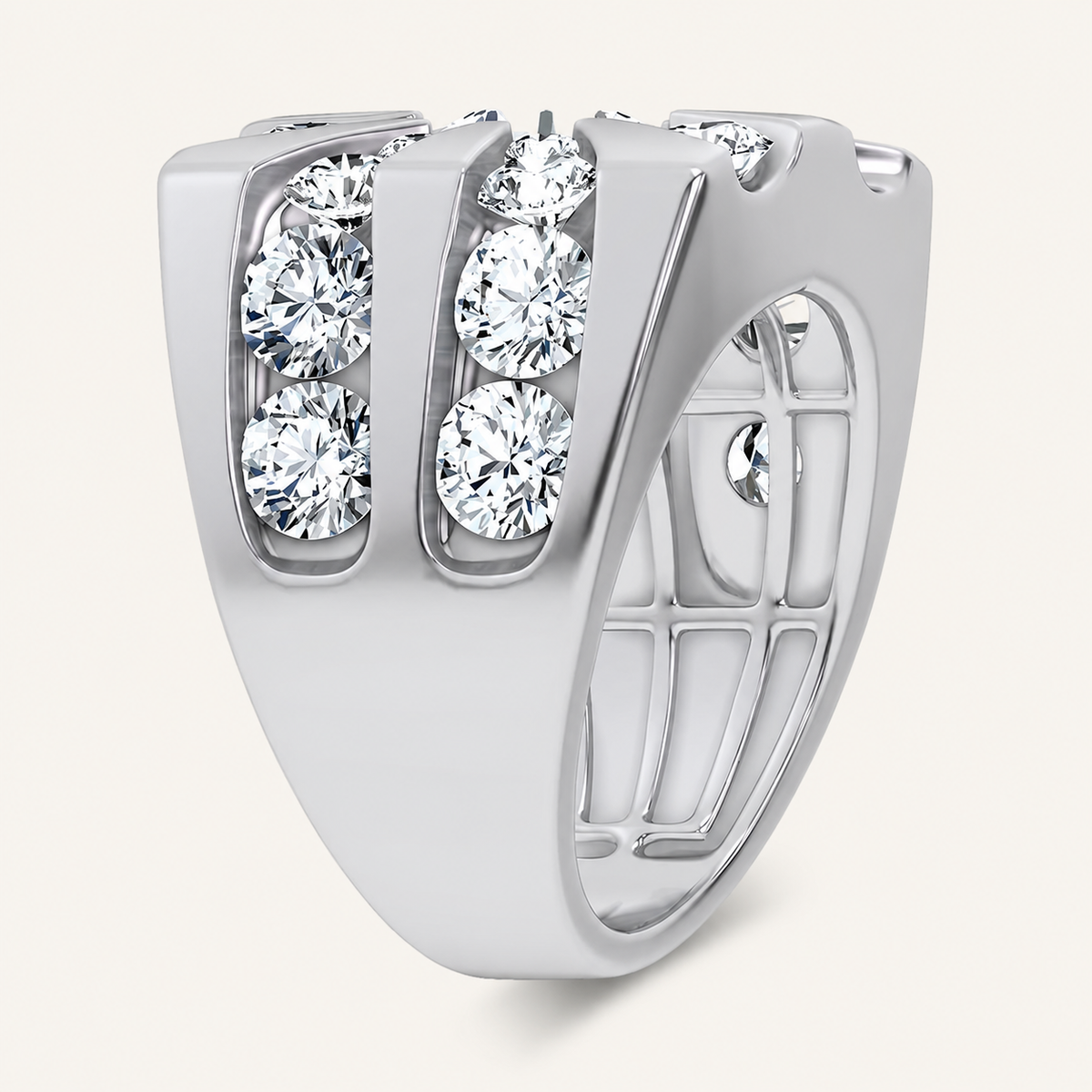 5CT Round Certified Lab Grown Diamond Men's Ring