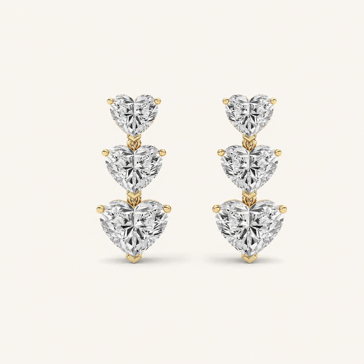 16CT Heart Cut Lab Grown Diamond Earrings