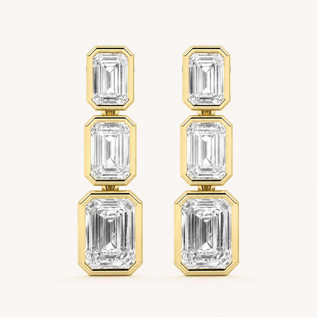 5CT Emerald Cut Lab Grown Diamond Earrings