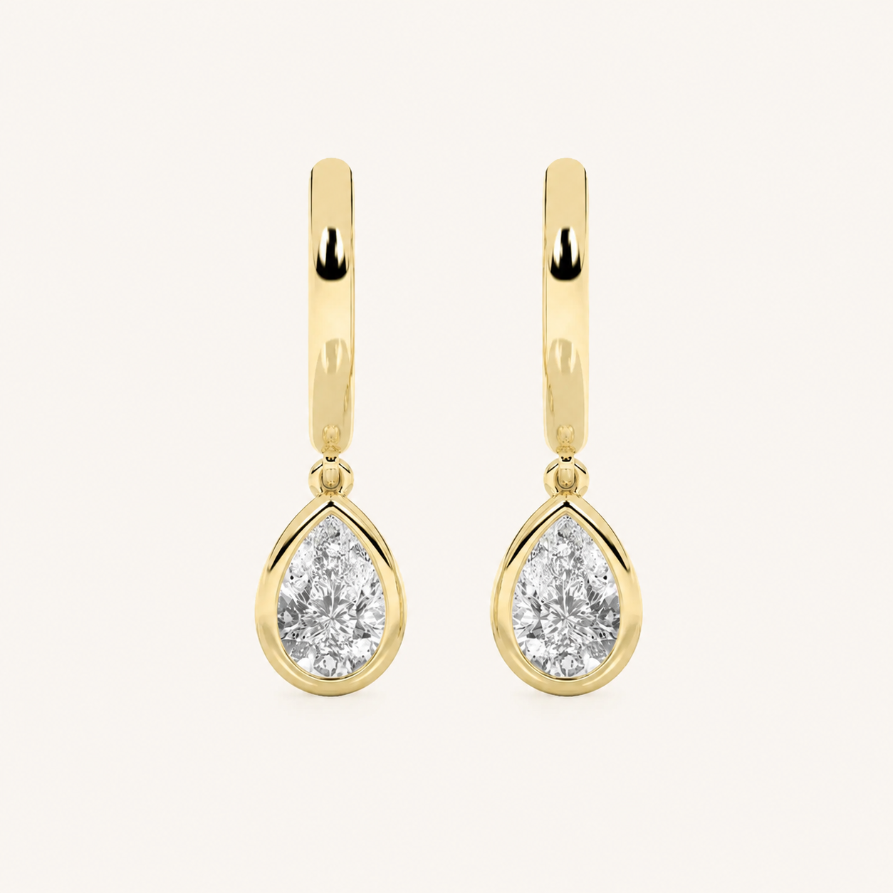 1CT Pear Cut Lab Grown Diamond Dangle Earrings
