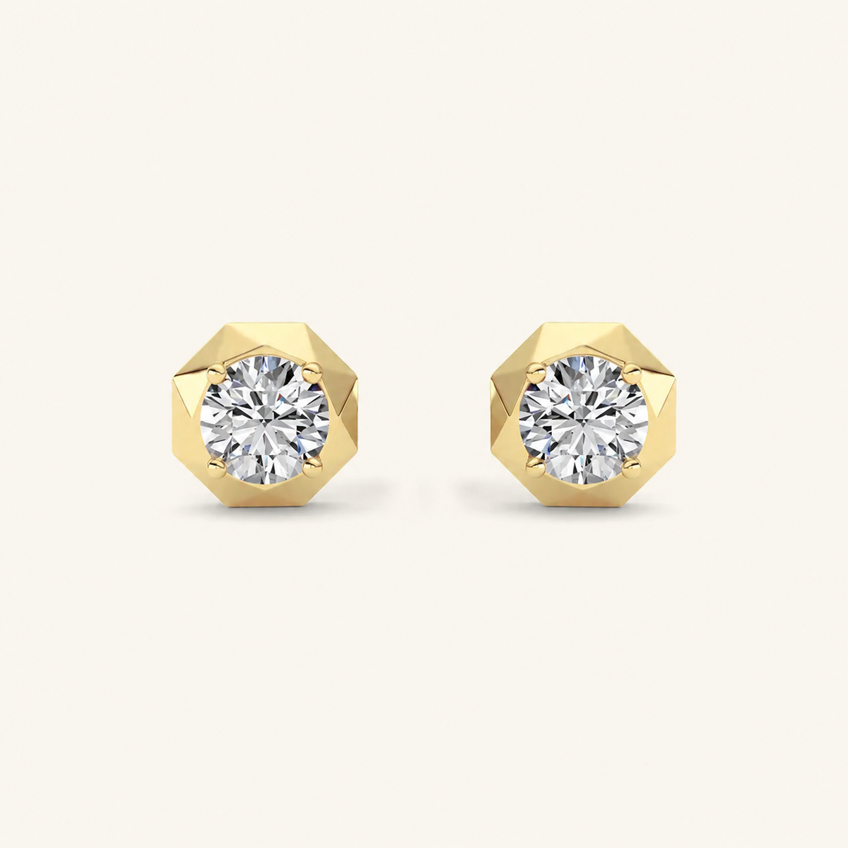 2CT Round Cut Lab Grown Diamond stud Earrings