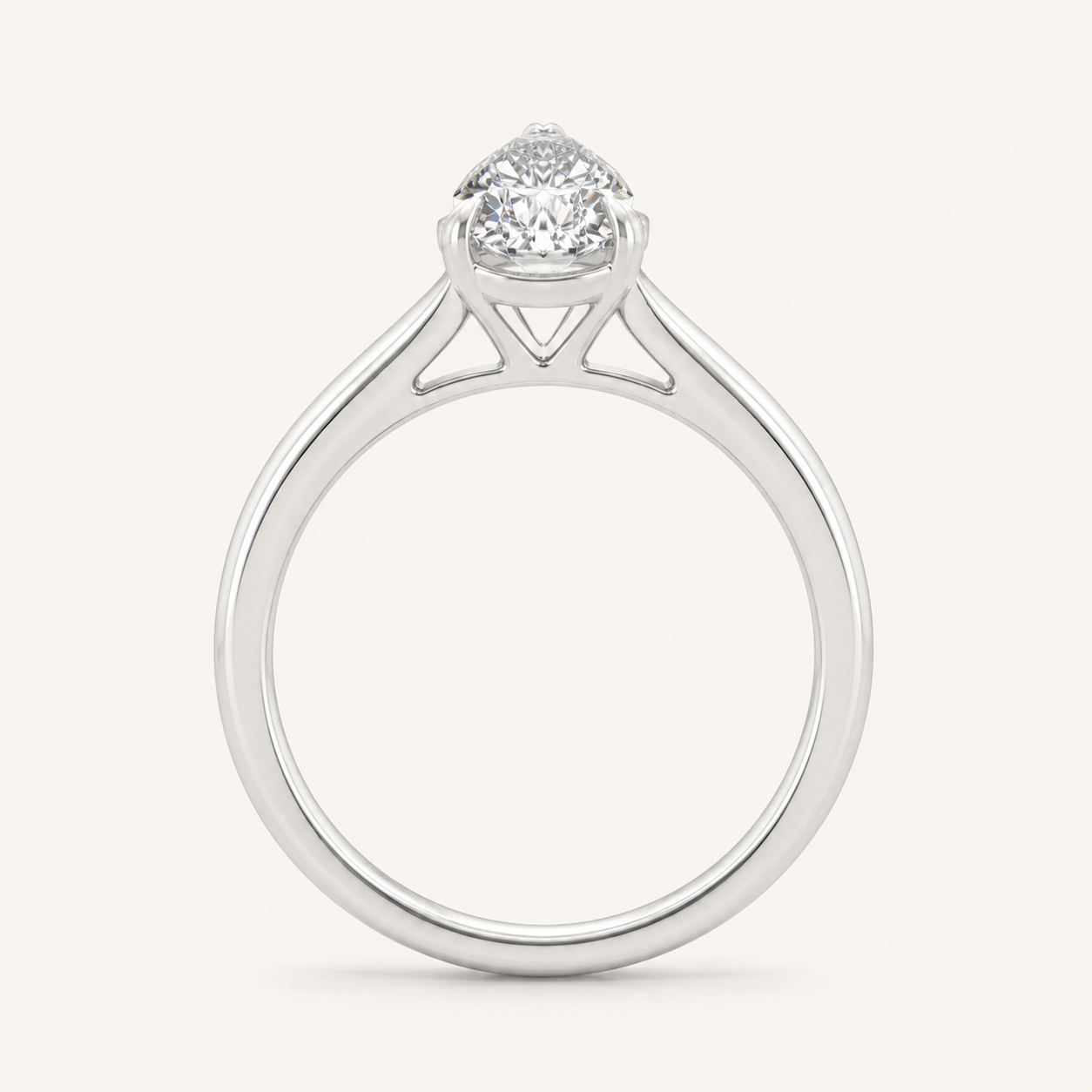 1.5CT Pear Cut Lab Grown Diamond Solitaire Ring