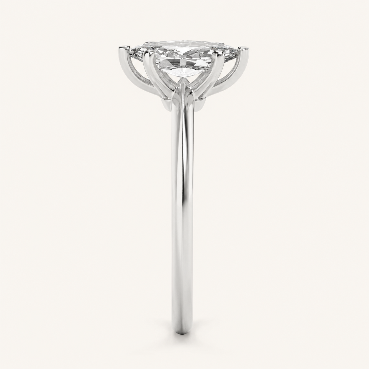 1.5CT Marquise Cut Lab Grown Diamond Knife Edge Shank Solitaire Engagement Ring