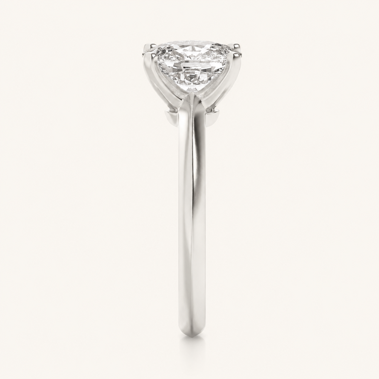 1 CT Elongated Cushion Cut Lab Grown Diamond Knife Edge Shank Solitaire Engagement Ring