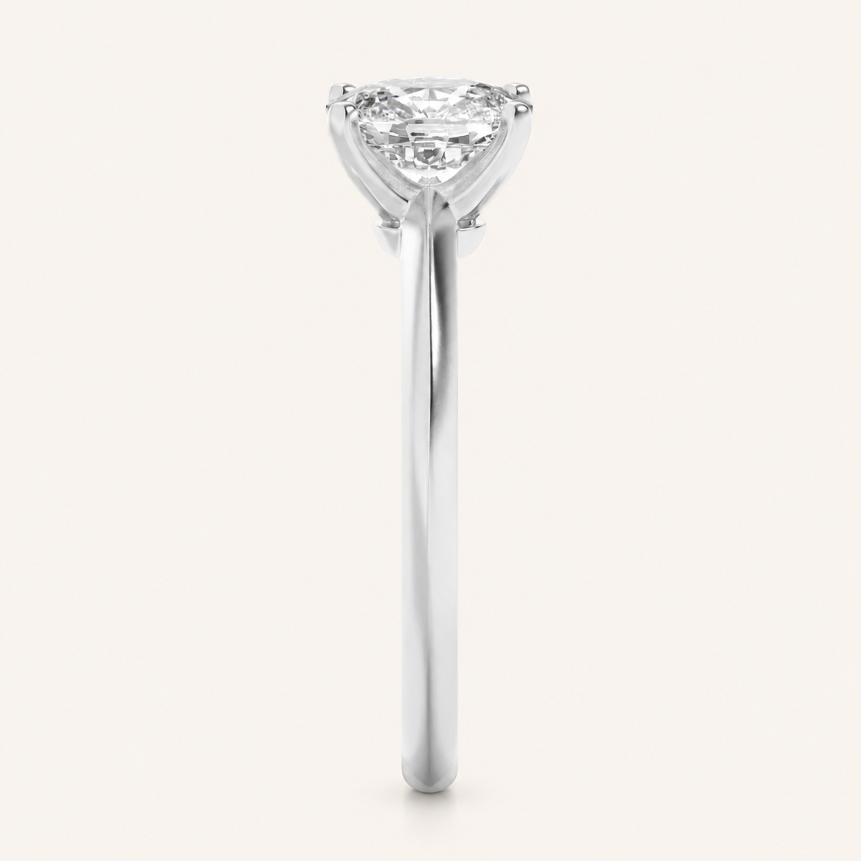 2.5CT Elongated Cushion Cut Lab Grown Diamond Knife Edge Shank Solitaire Engagement Ring