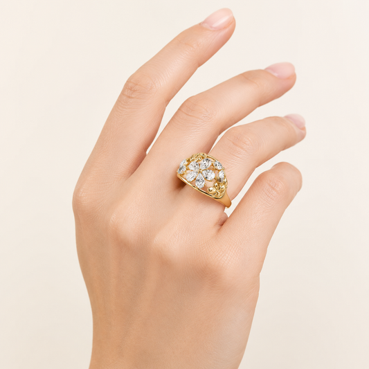 2.5CT Pear Cut Lab Grown Diamond Fashion Ring