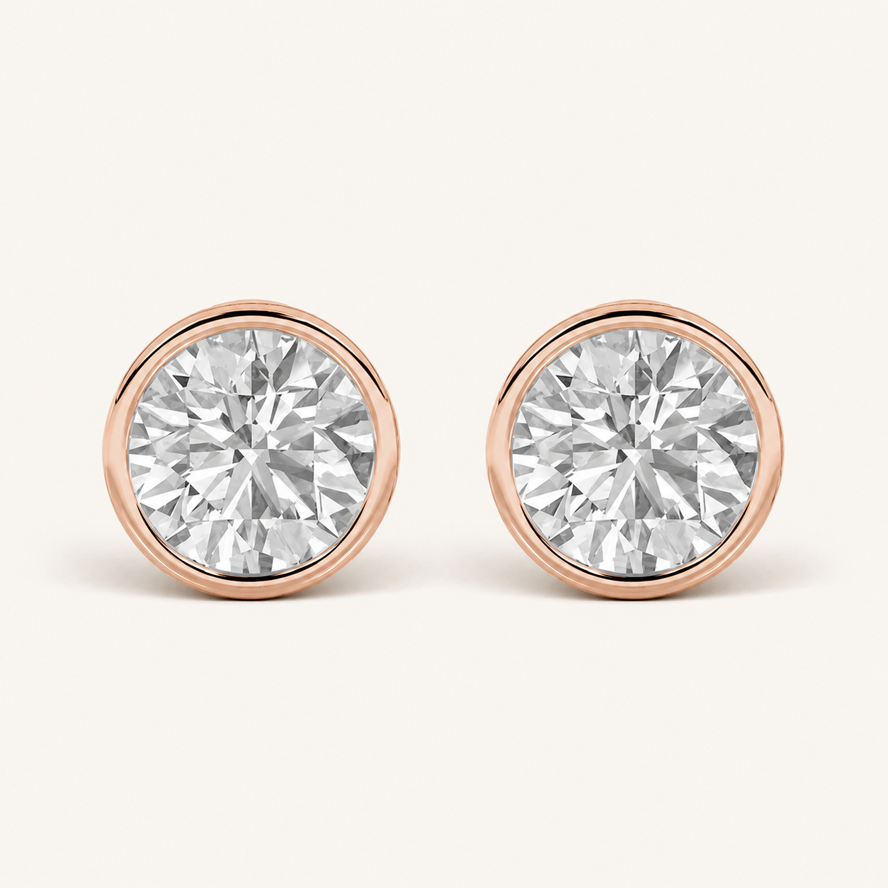 4CT Round Cut Lab Grown Diamond Stud Earrings