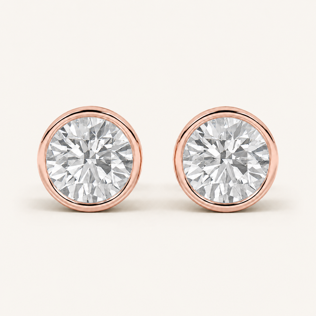 4CT Round Cut Lab Grown Diamond Stud Earring