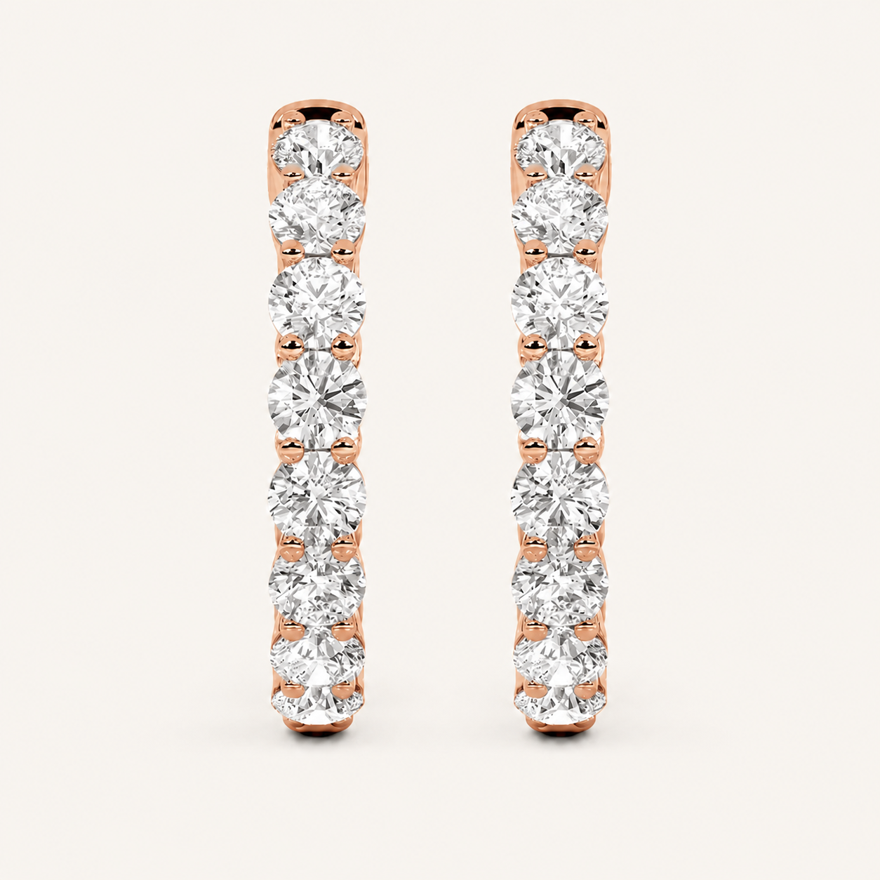4CT Round Cut Lab Grown Diamond InsideOut Hoop Earrings