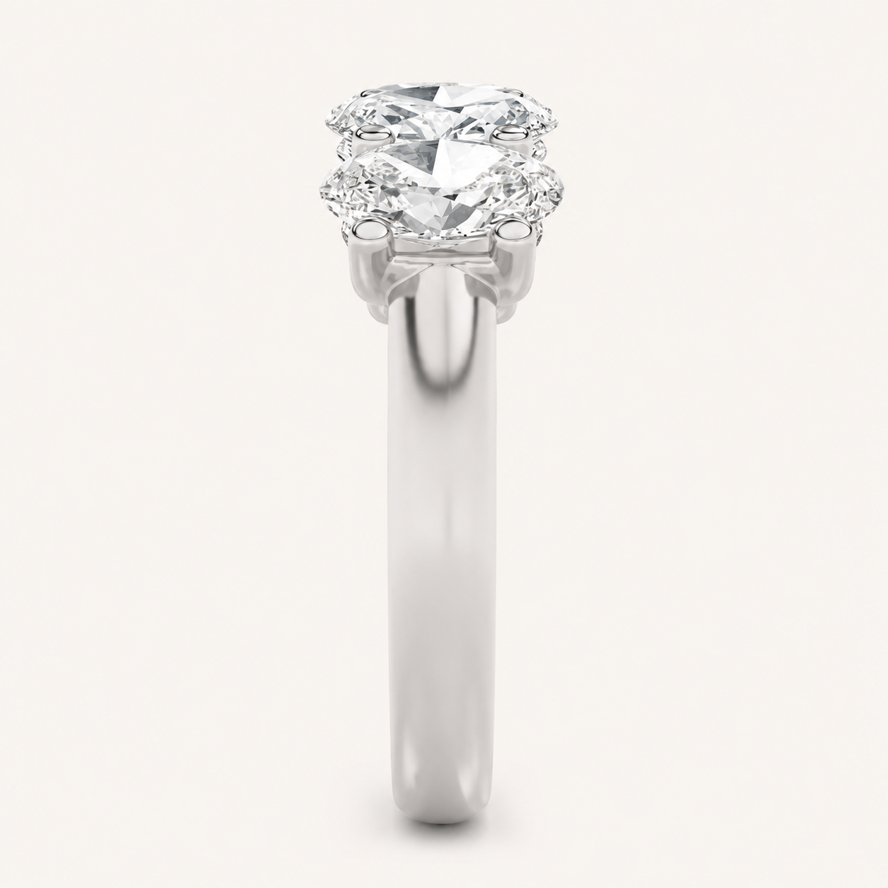 2CT Oval Cut Lab Grown Diamond Five Stone Band Ring