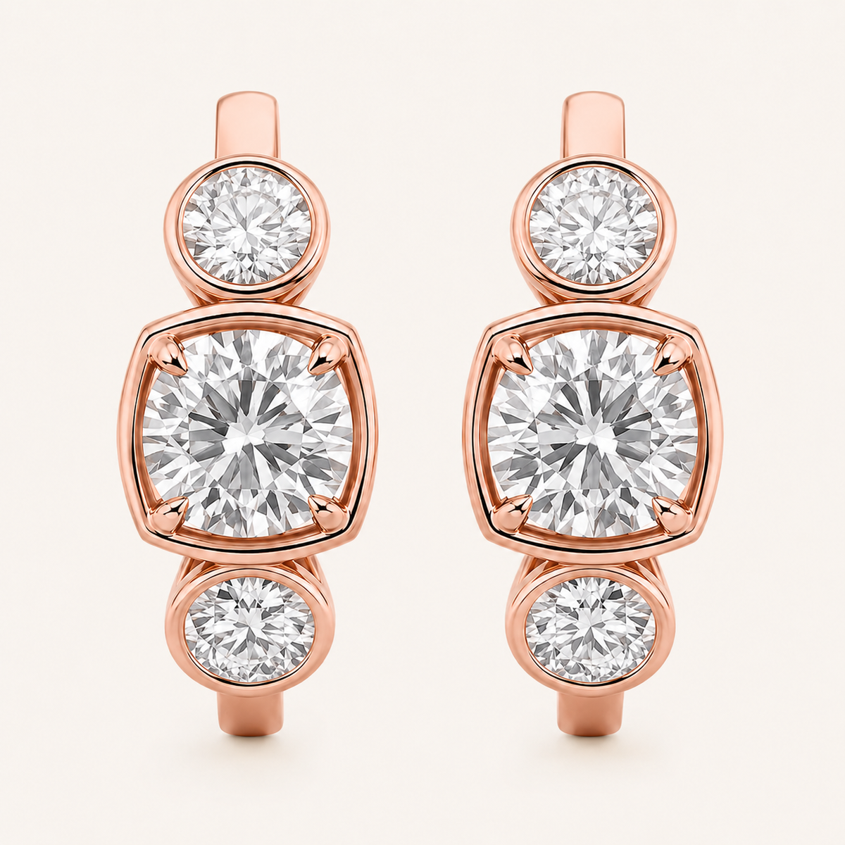 3CT Lab-Grown Diamond Huggie Hoop Earring