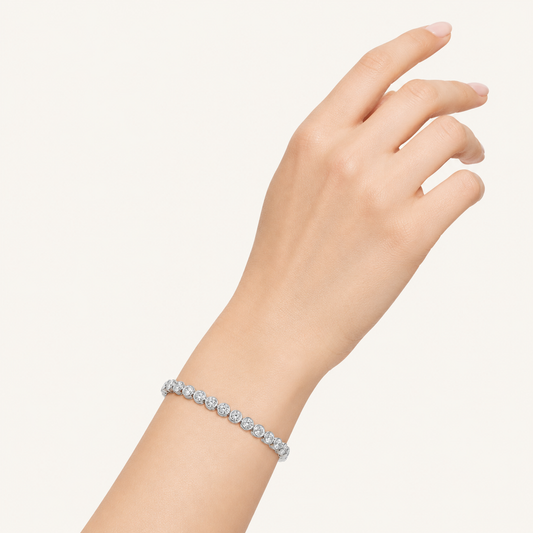 15CT Round Cut Lab Grown Diamond Bracelet