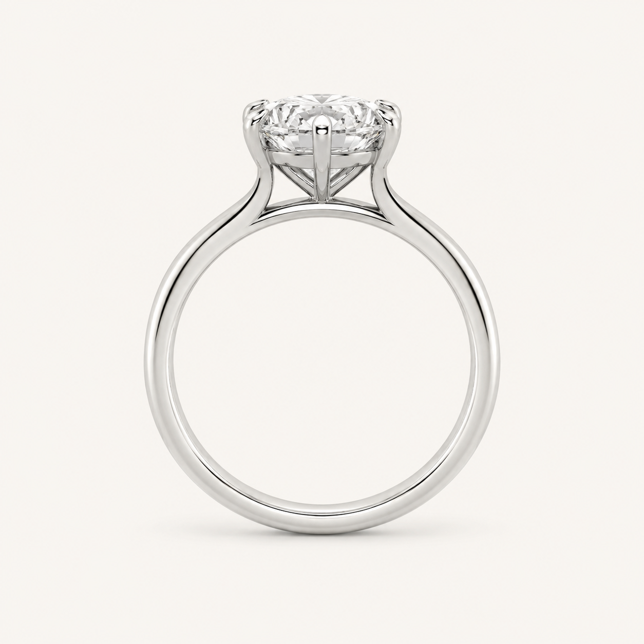 1CT Pear Cut Lab Grown Diamond Solitaire Ring