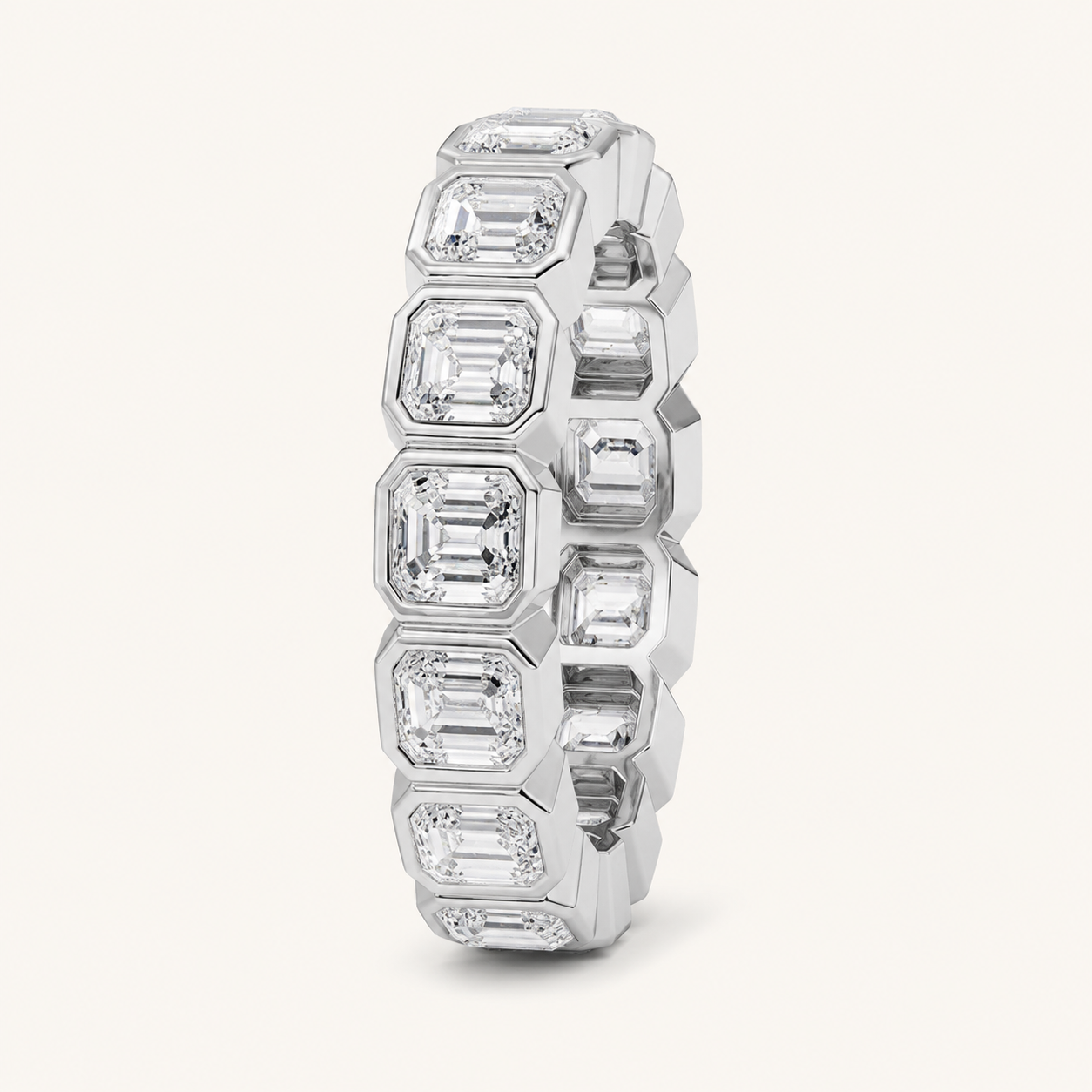 4CT Emerald Cut Lab Grown Diamond Eternity Ring