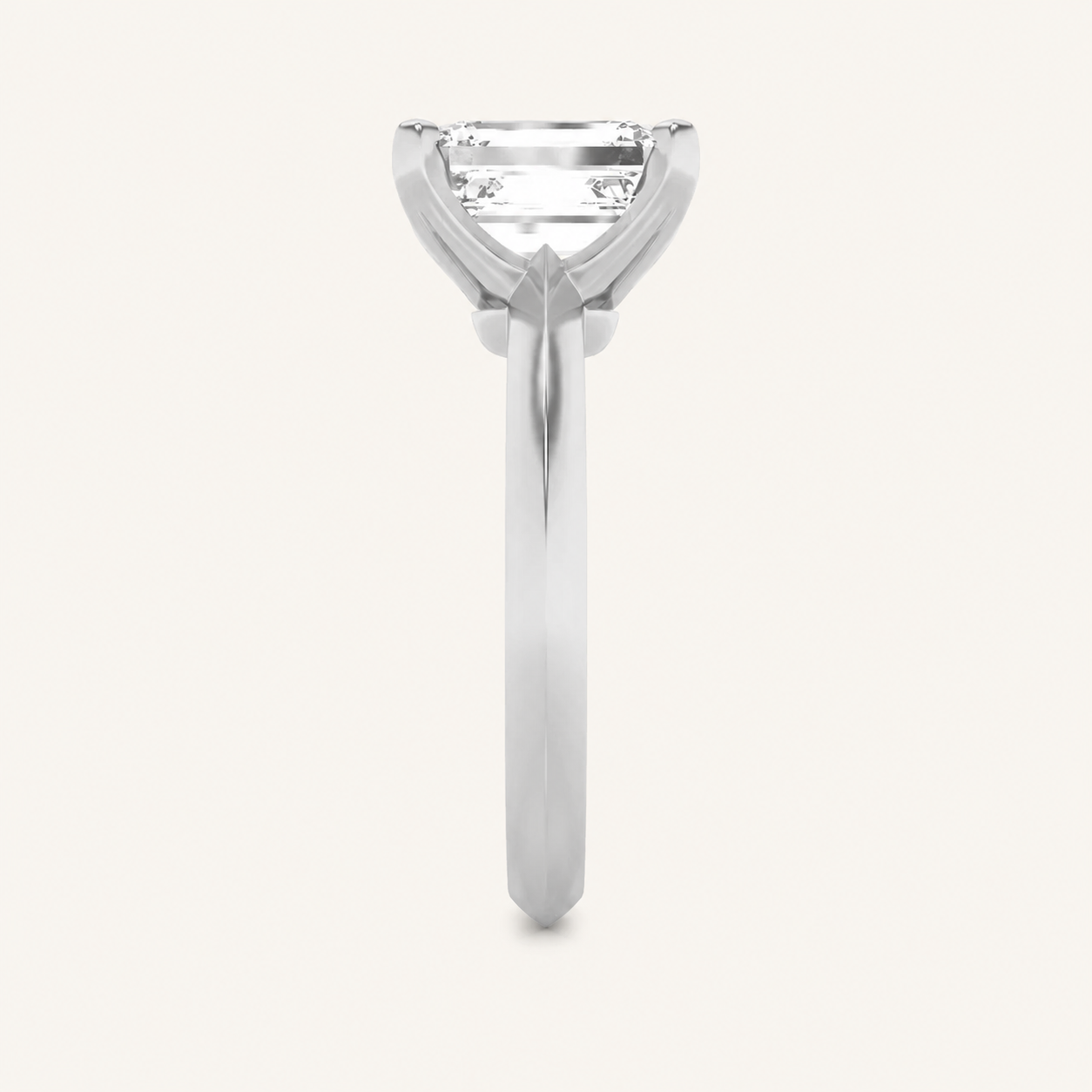 1CT Radiant Cut Lab Grown Diamond Knife Edge Shank Solitaire Engagement Ring