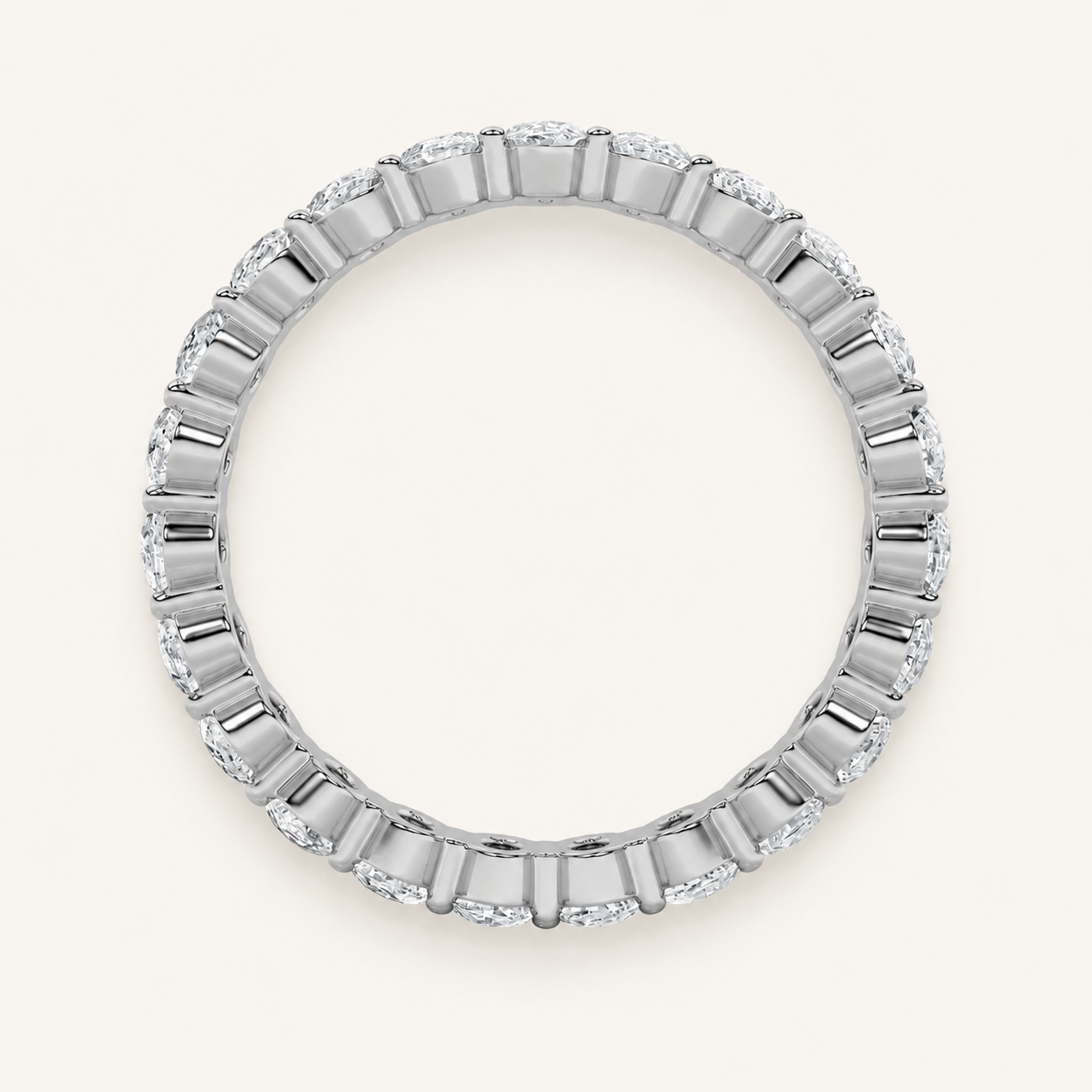 4.5CT Oval Cut Lab Grown Diamond Split Prong Eternity Ring