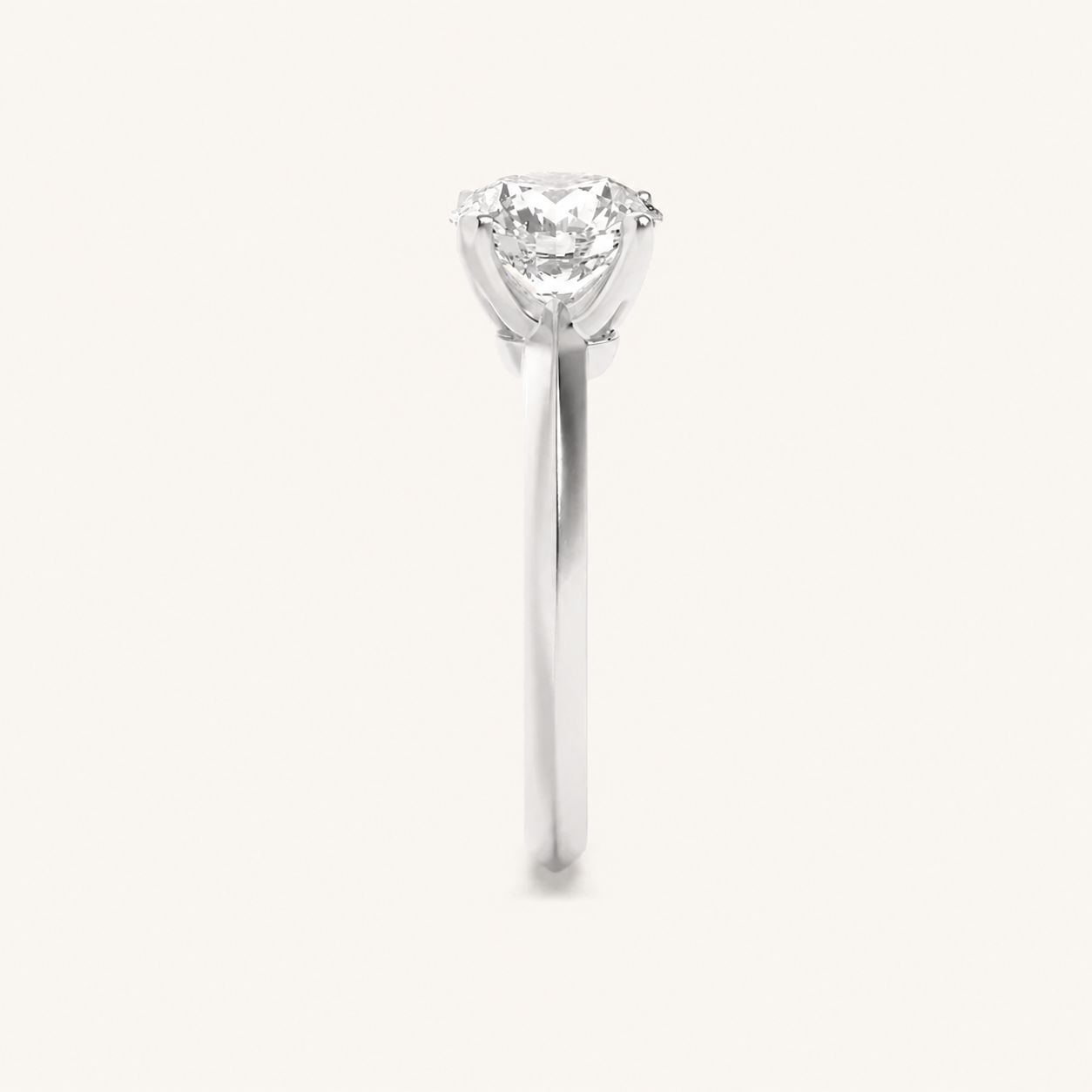 2CT Round Cut Lab Grown Diamond Knife Edge Shank Solitaire Engagement Ring
