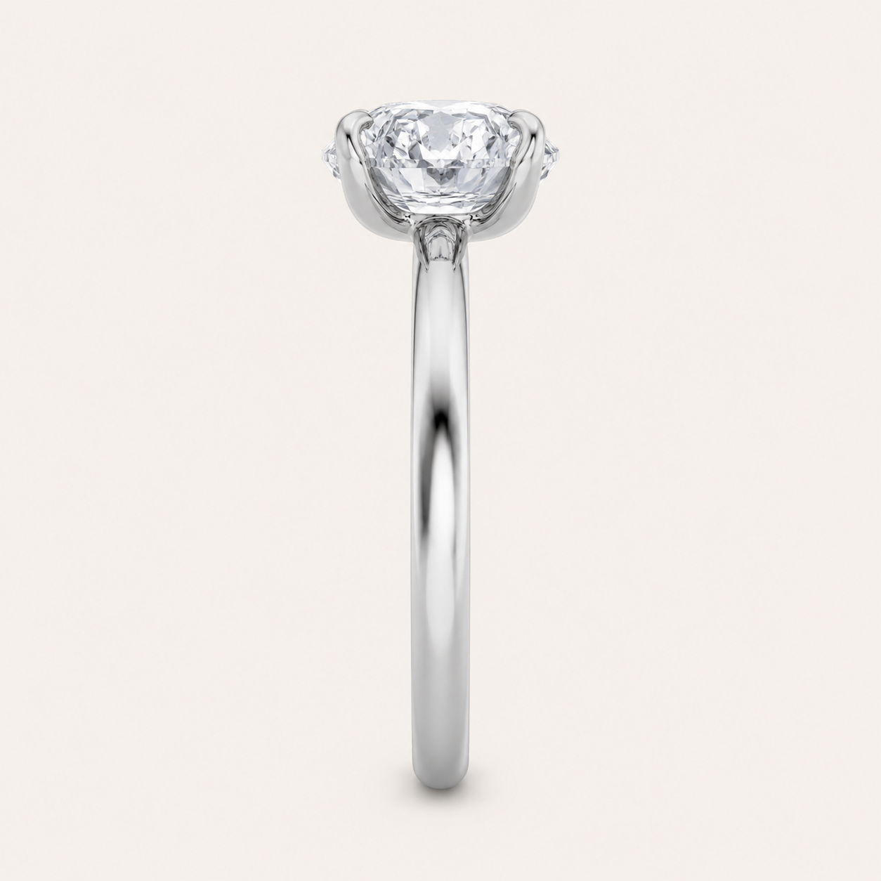 1CT Oval Cut Lab Grown Diamond Solitaire Ring