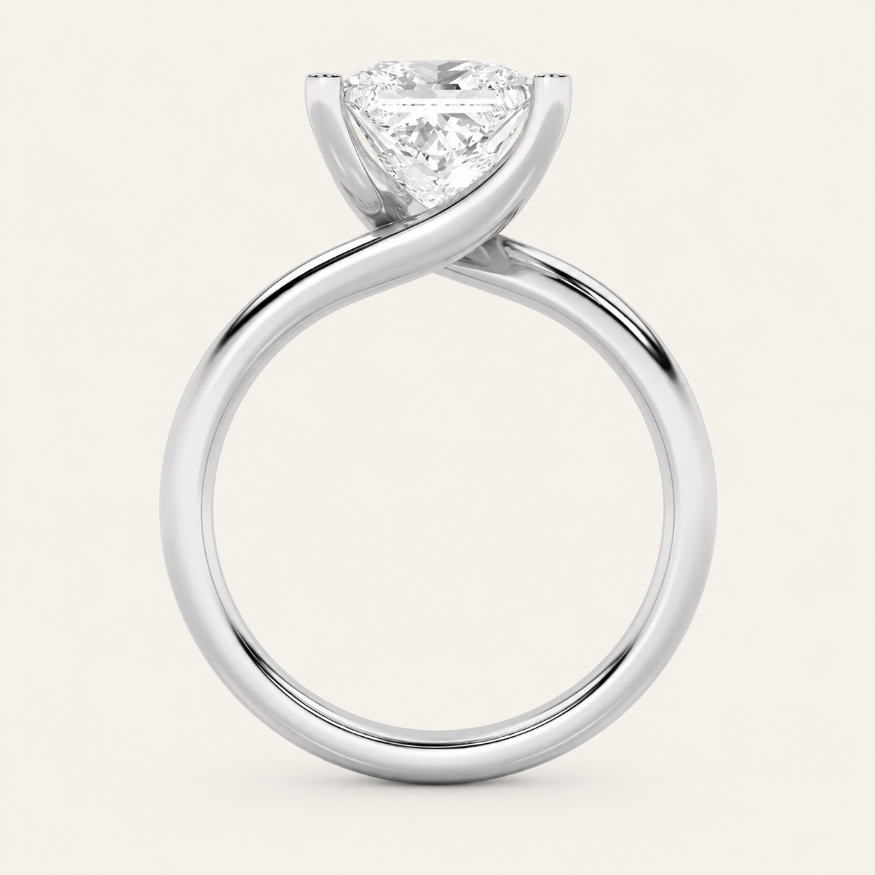 1CT Princess Cut Lab Grown Diamond Solitaire Ring